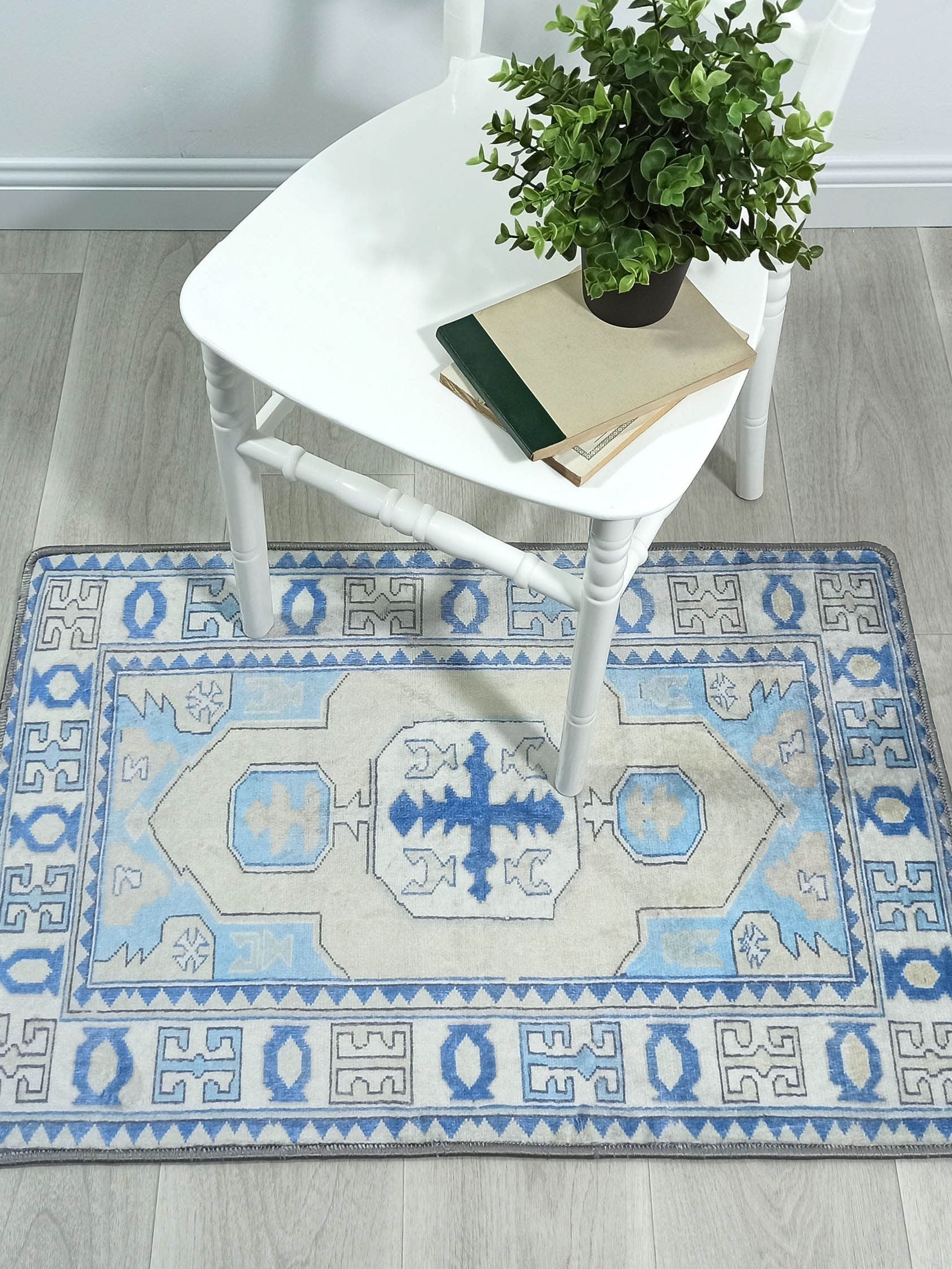 Lani Blue Beige Geometric Turkish 2x3 Rug