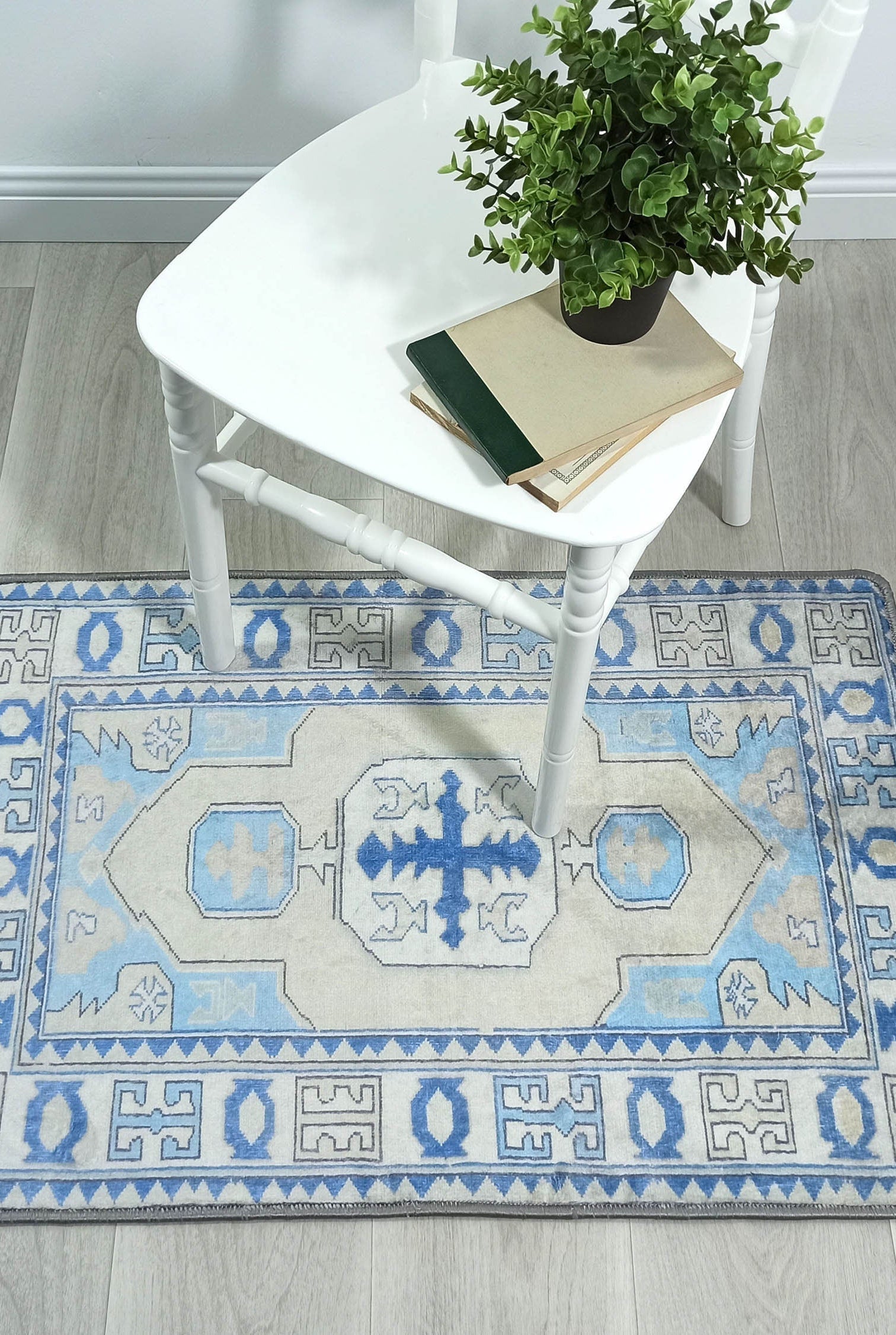Lani Blue Beige Geometric Turkish 2x3 Rug