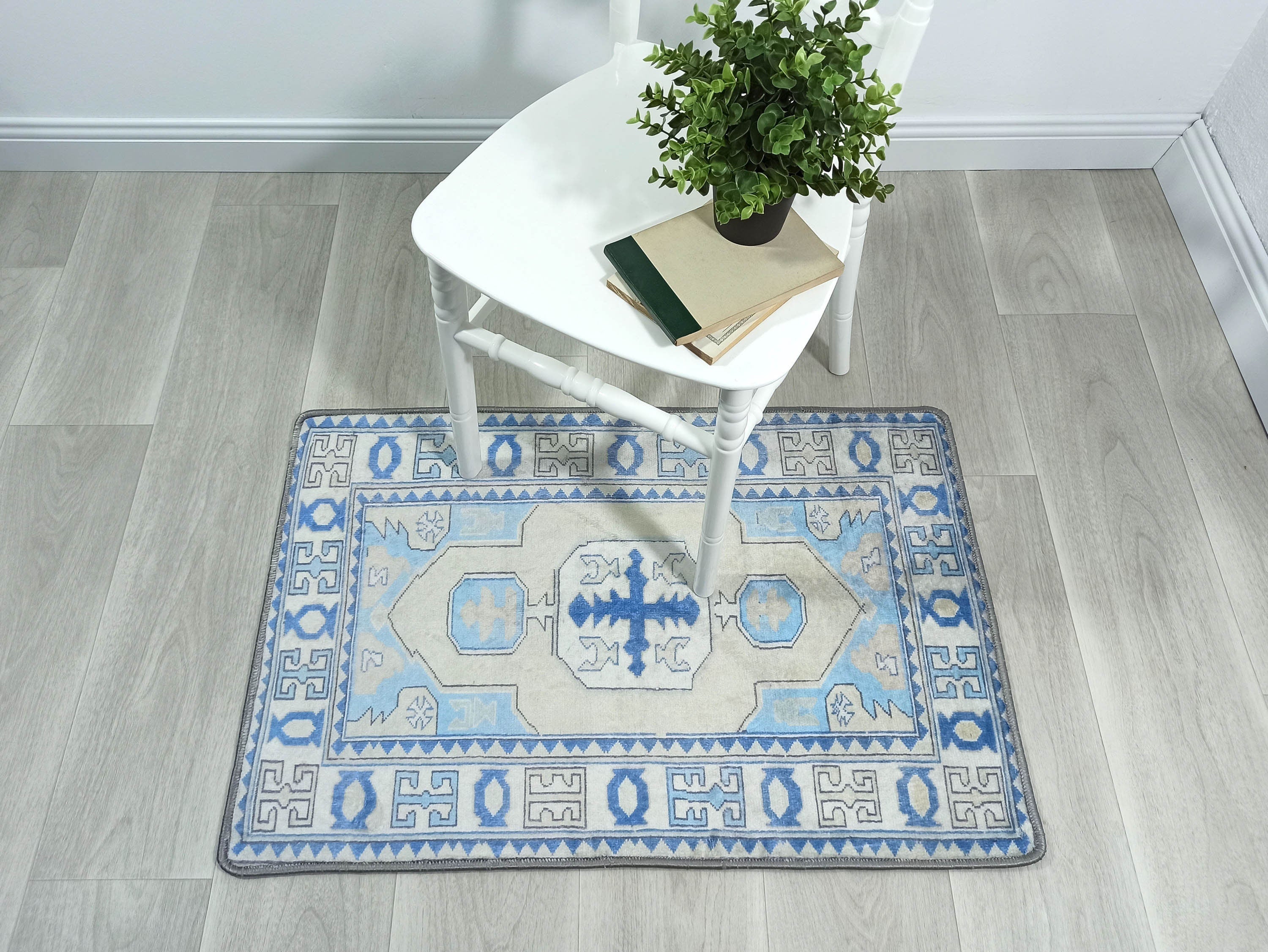 Lani Blue Beige Geometric Turkish 2x3 Rug