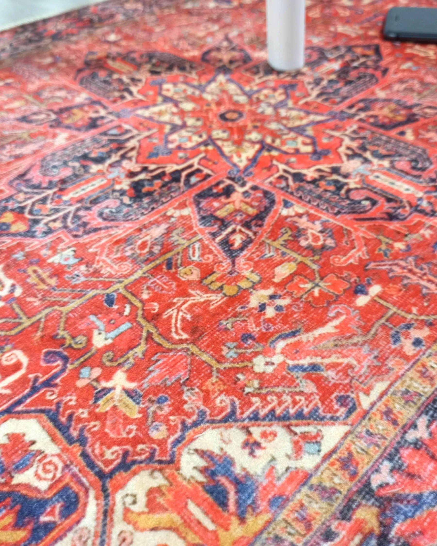 Emery Red Blue Heriz Persian 2x3 Rug