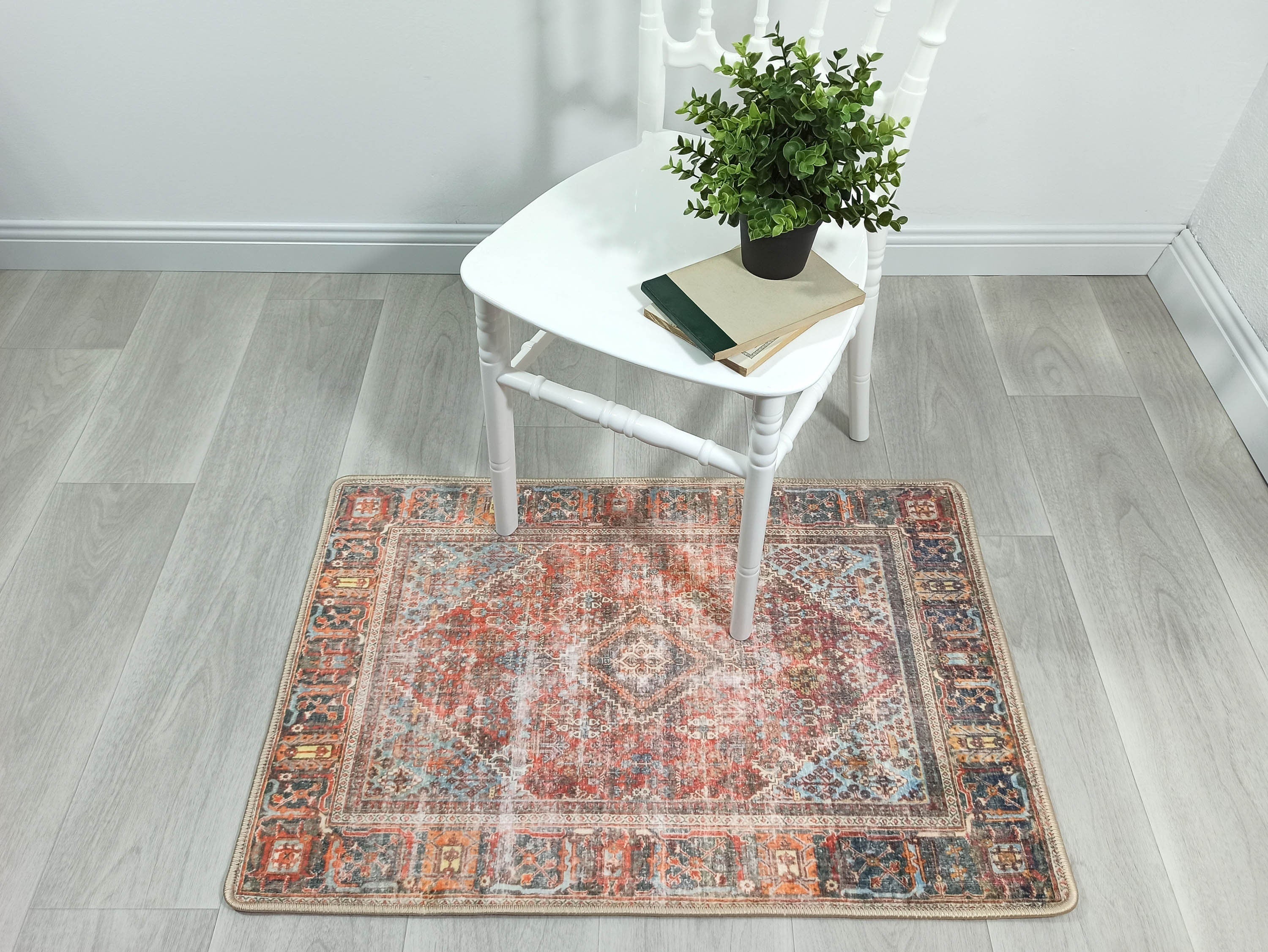 Nirvana Red Terracotta Brown Vintage Persian 2x3 Rug