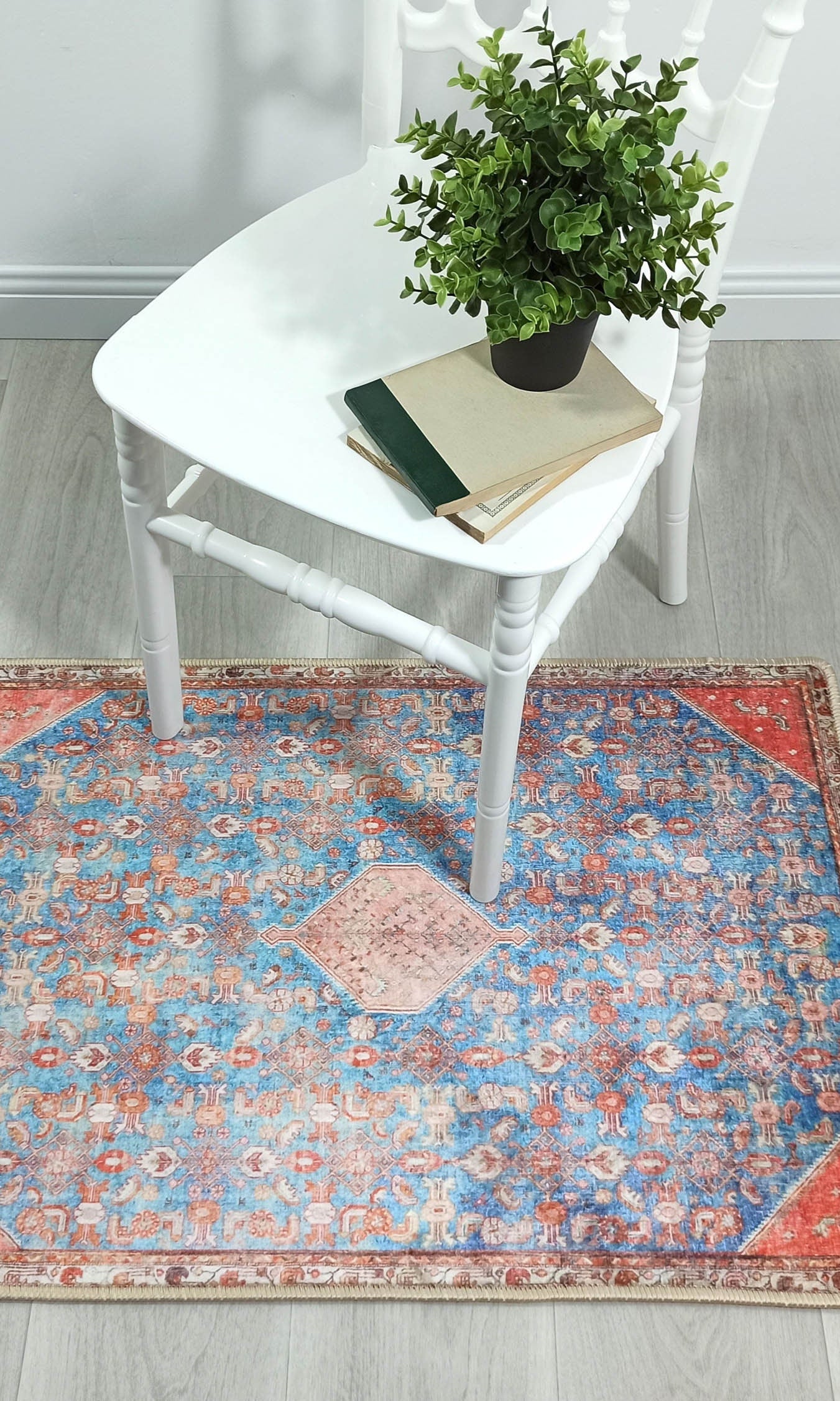 Hosanna Faded Blue Beige Terracotta Persian 2x3 Rug