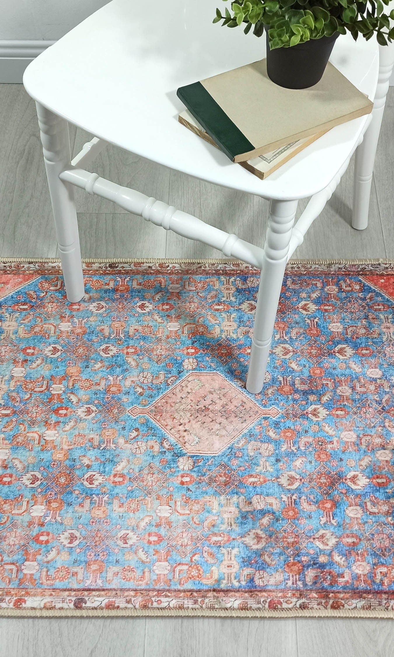 Hosanna Faded Blue Beige Terracotta Persian 2x3 Rug