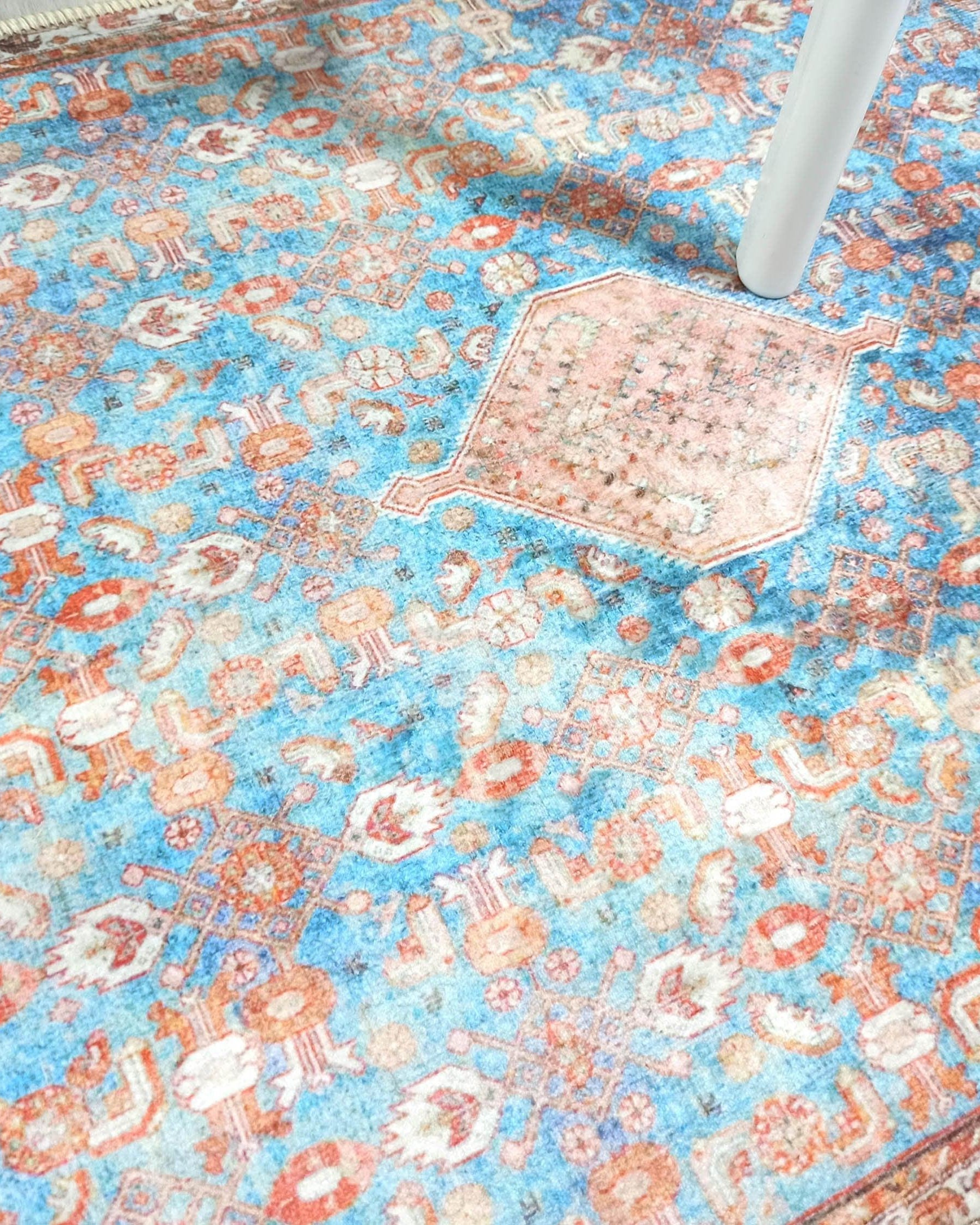 Hosanna Faded Blue Beige Terracotta Persian 2x3 Rug