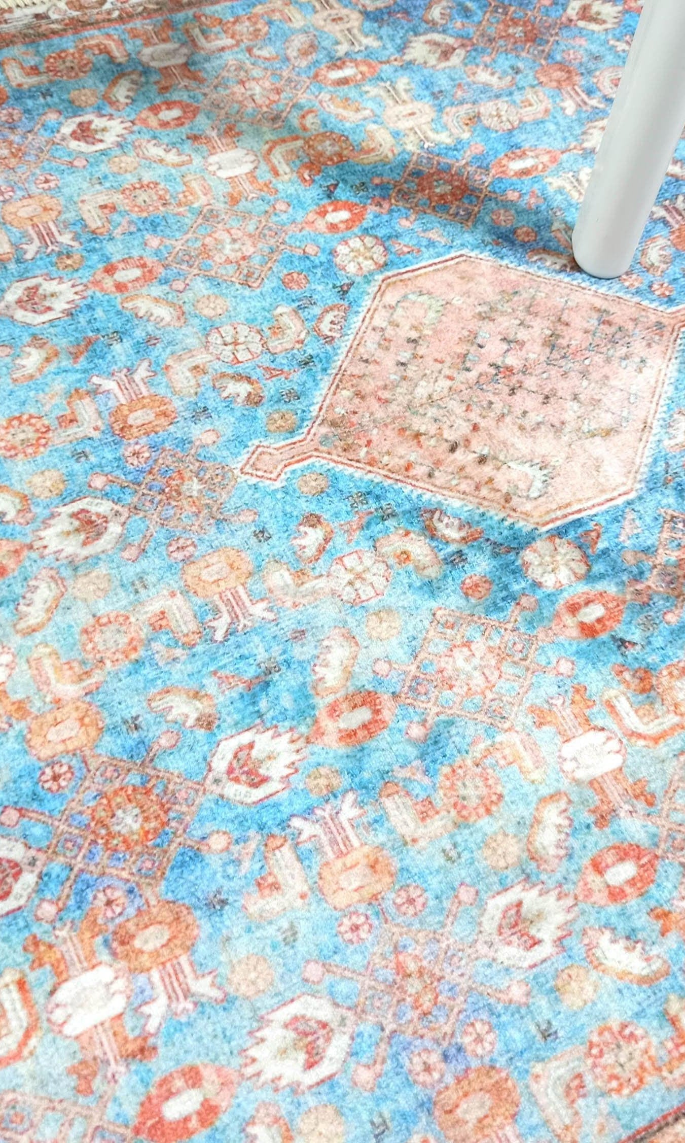 Hosanna Faded Blue Beige Terracotta Persian 2x3 Rug