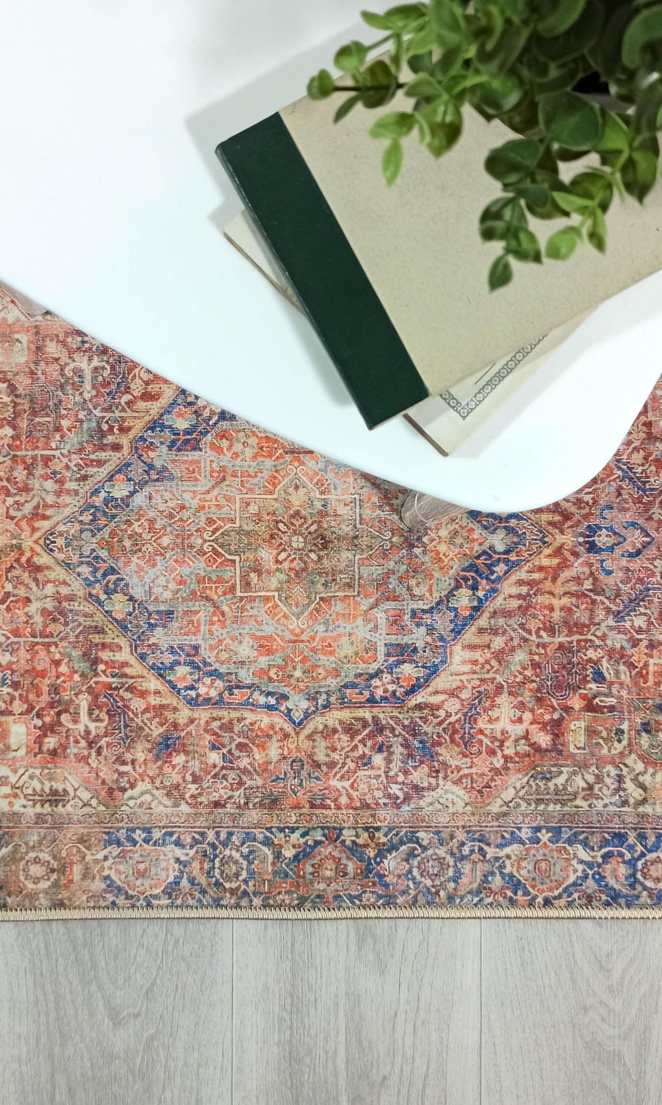 Nayeli Red Terracotta Blue Vintage Persian 2x3 Rug