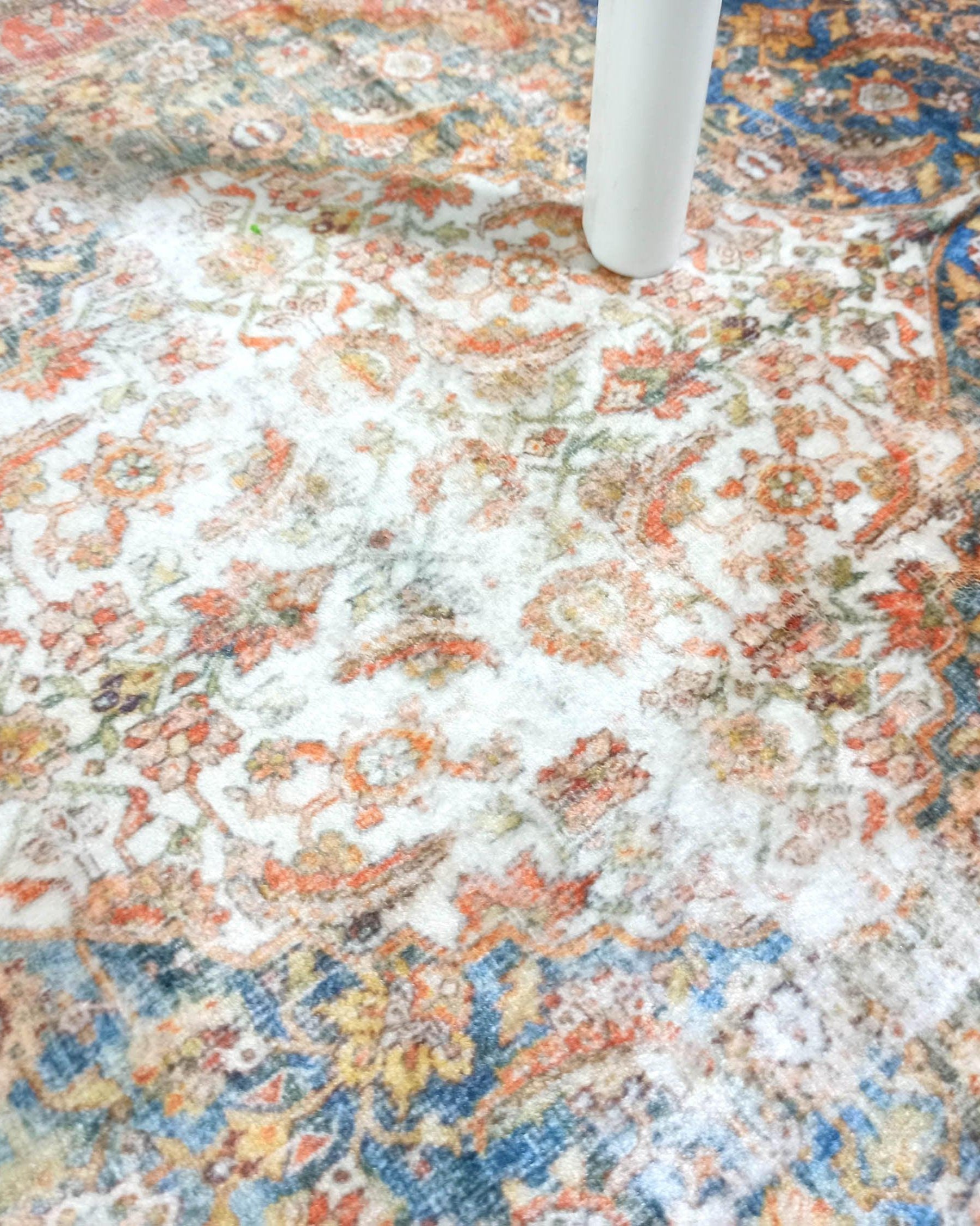 Lexa Terracotta Blue Oriental Persian 2x3 Rug