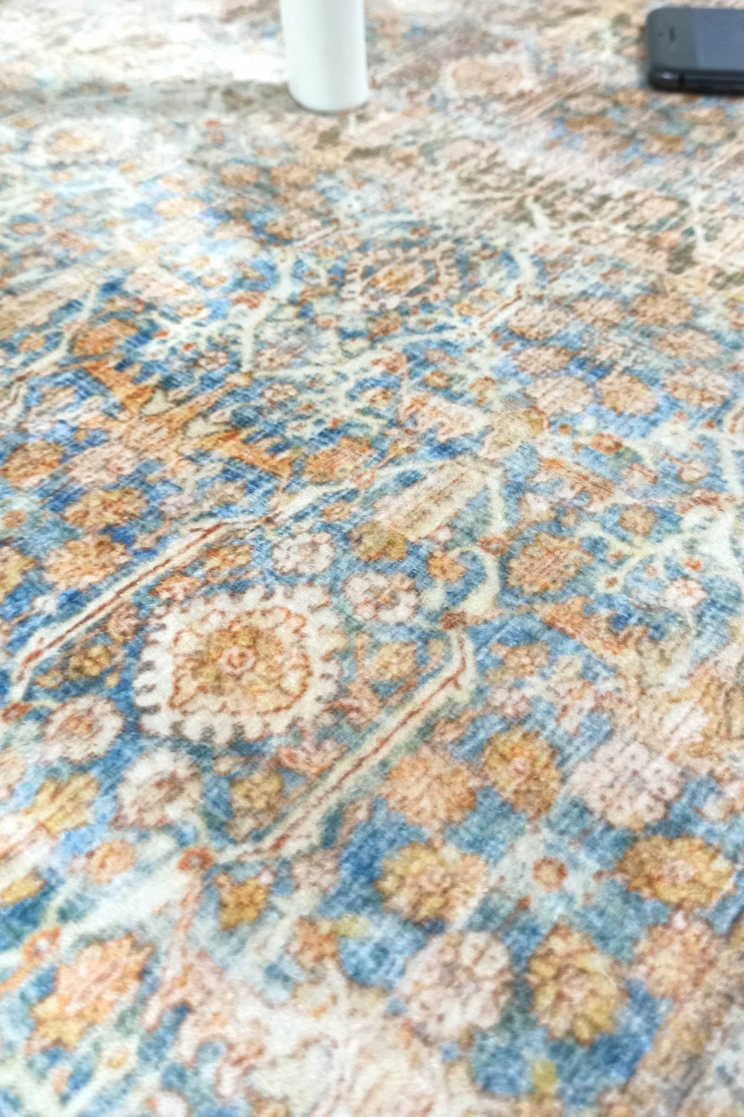 2x3 Persian Rug, Vintage Blue Terracotta Entryway Bedside Door Floor Mat Safe Non slip Bath Bathroom Kitchen Doormat Bohemian Decor Rugs