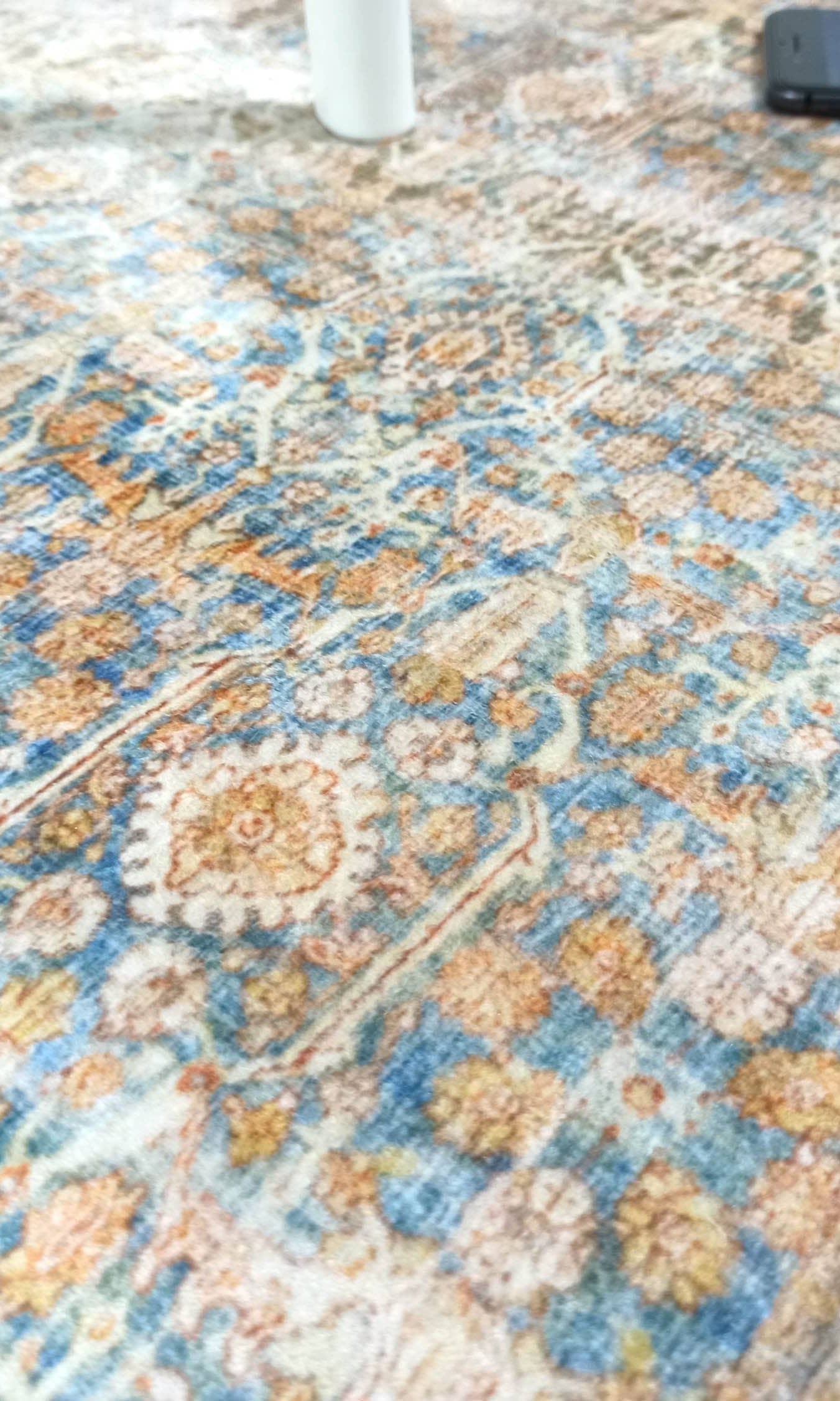 2x3 Persian Rug, Vintage Blue Terracotta Entryway Bedside Door Floor Mat Safe Non slip Bath Bathroom Kitchen Doormat Bohemian Decor Rugs