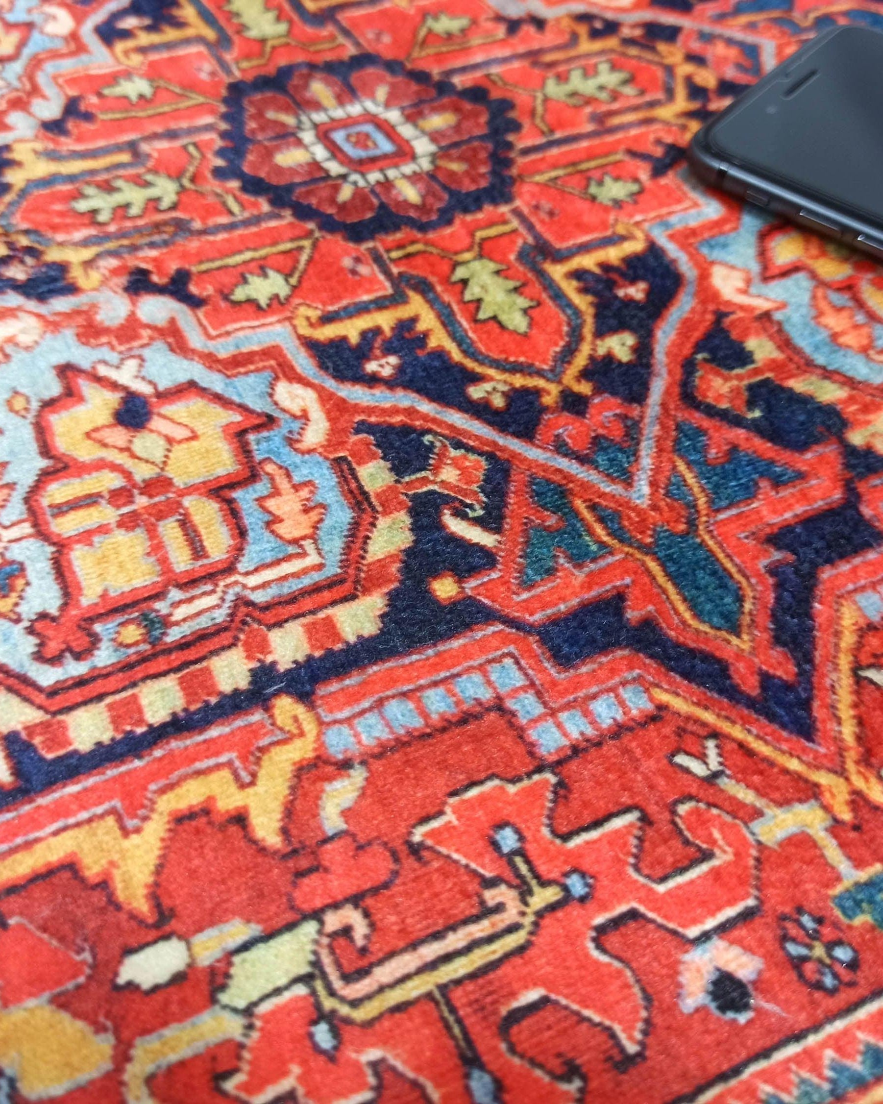 Gesina Red Coral Blue Turkish 2x3 Rug