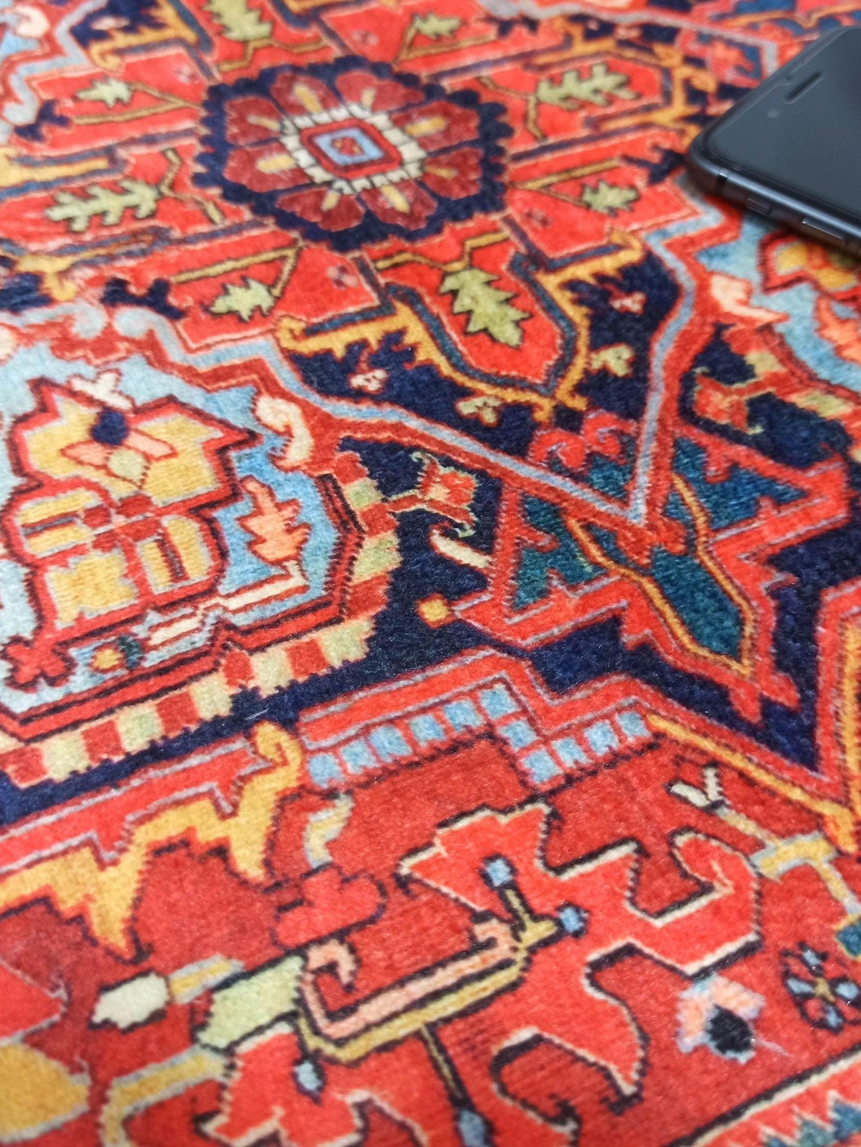 Gesina Red Coral Blue Turkish 2x3 Rug