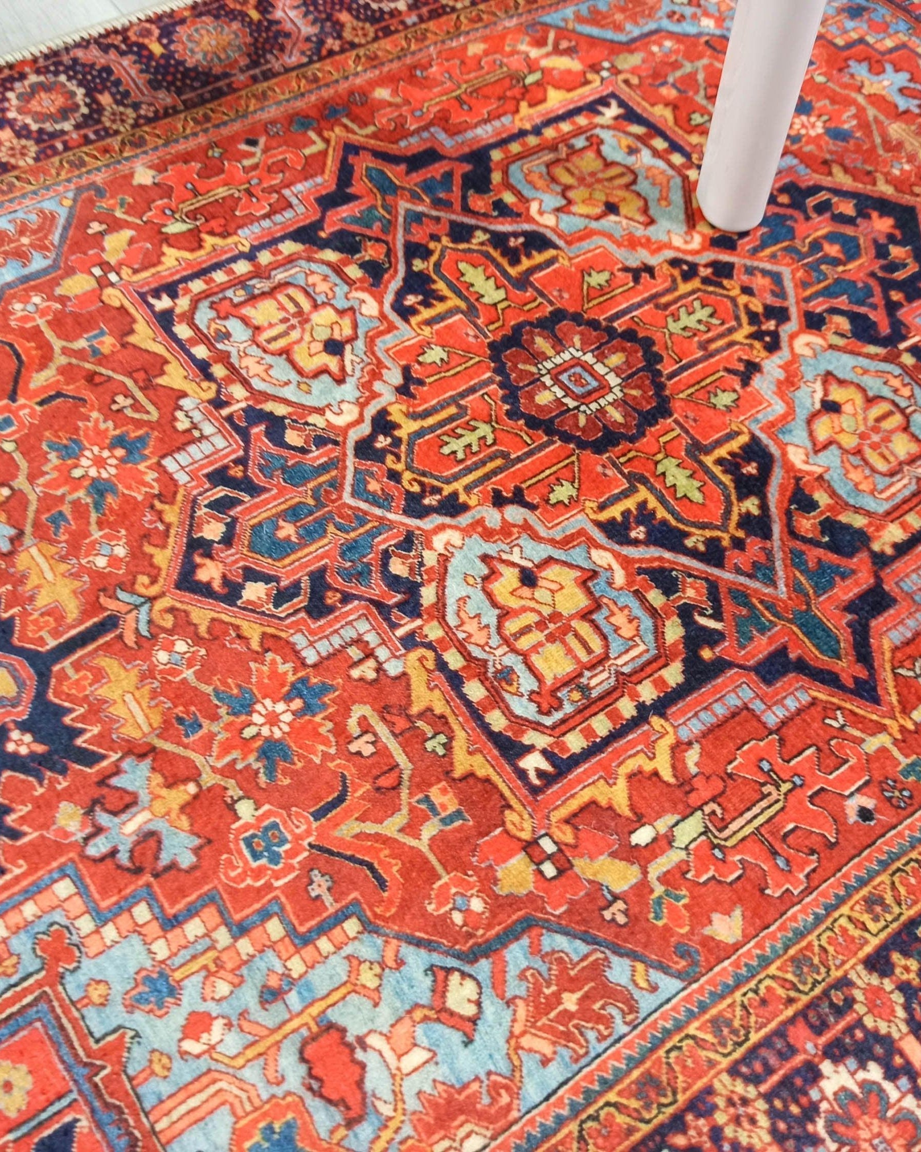 Gesina Red Coral Blue Turkish 2x3 Rug