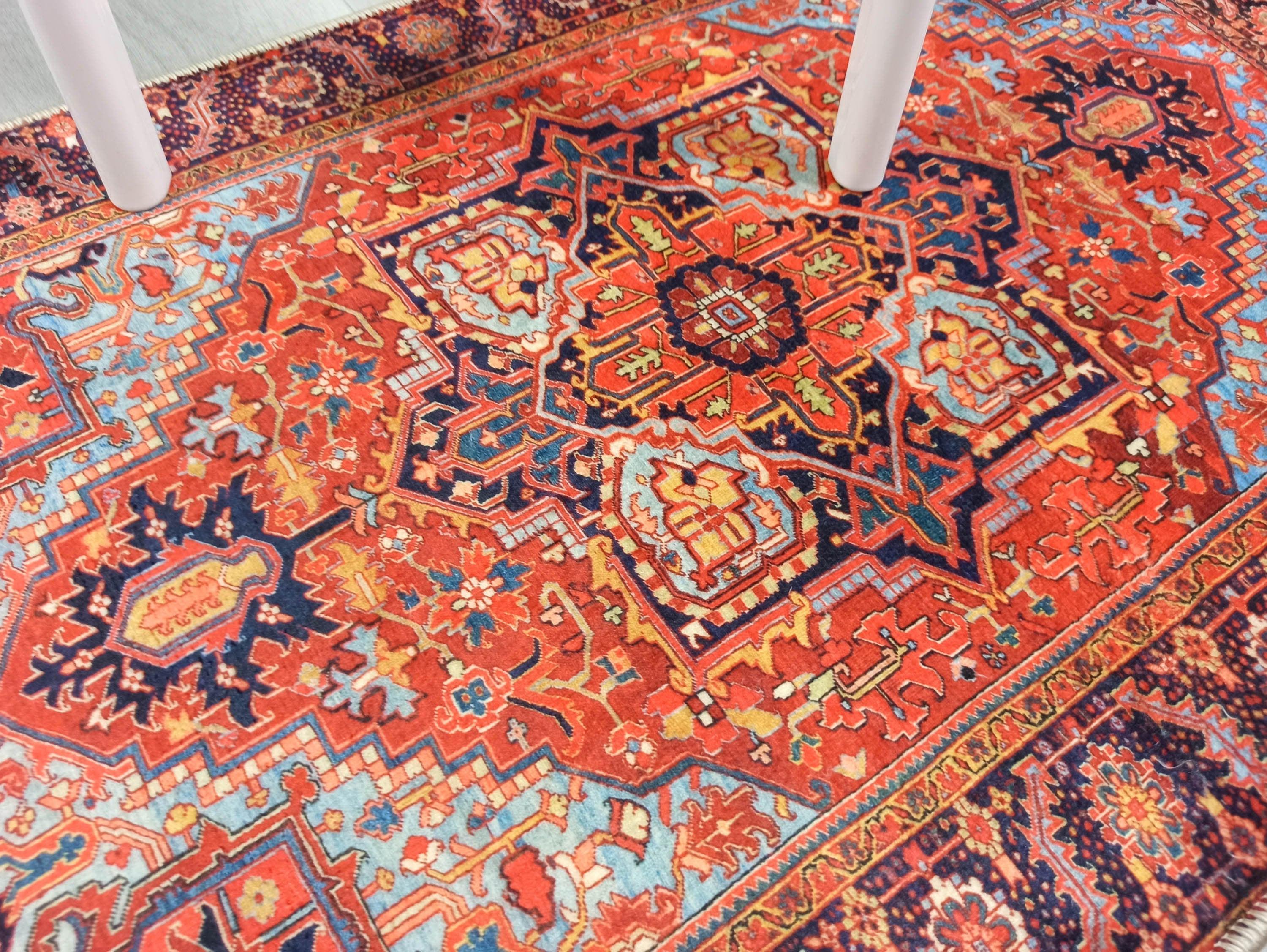 Gesina Red Coral Blue Turkish 2x3 Rug