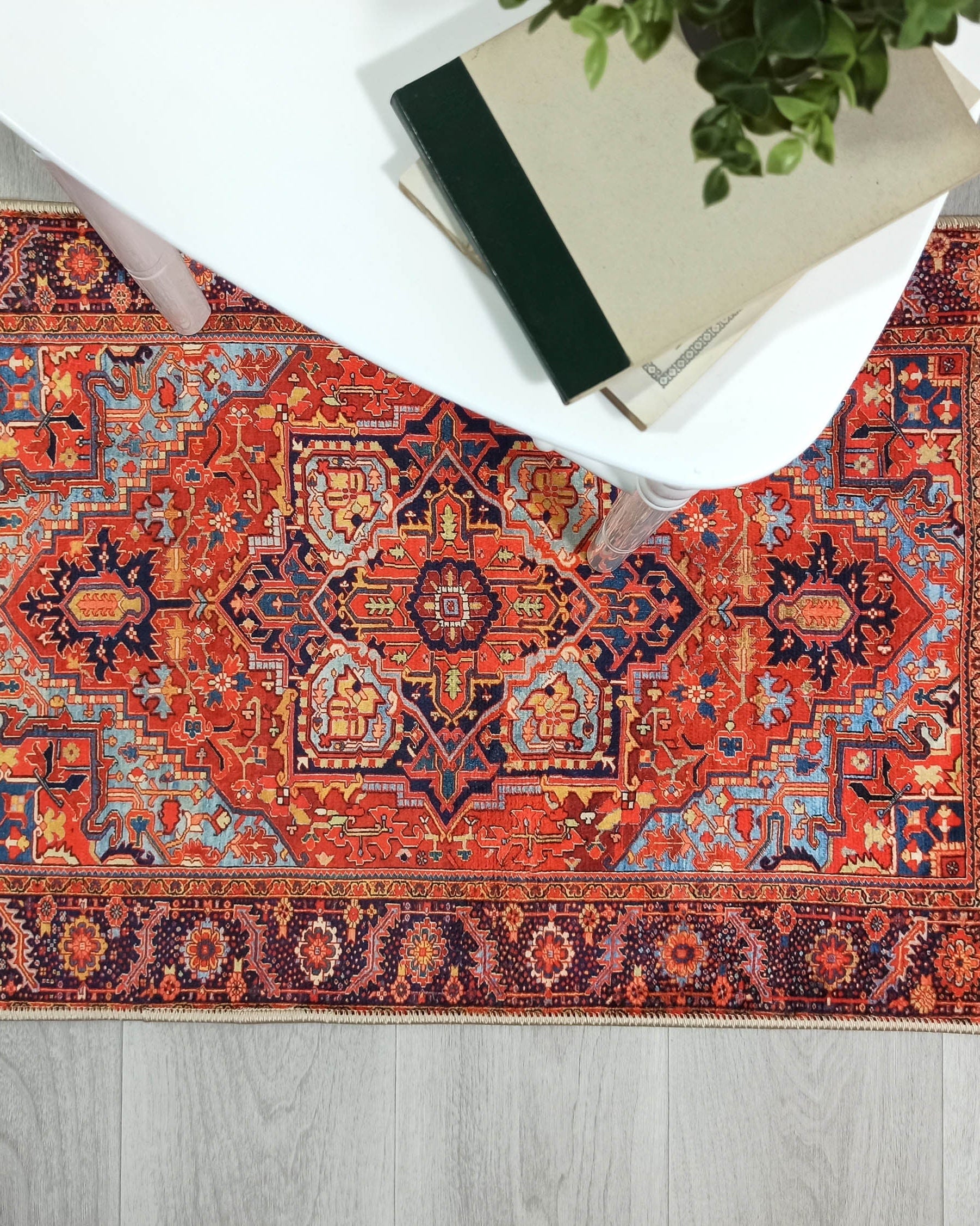 Gesina Red Coral Blue Turkish 2x3 Rug