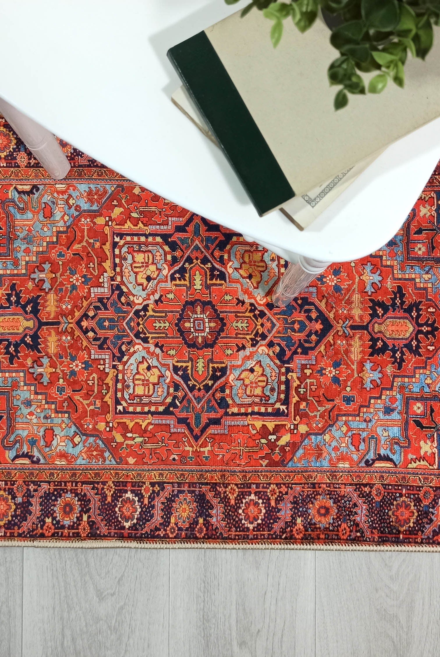 Gesina Red Coral Blue Turkish 2x3 Rug