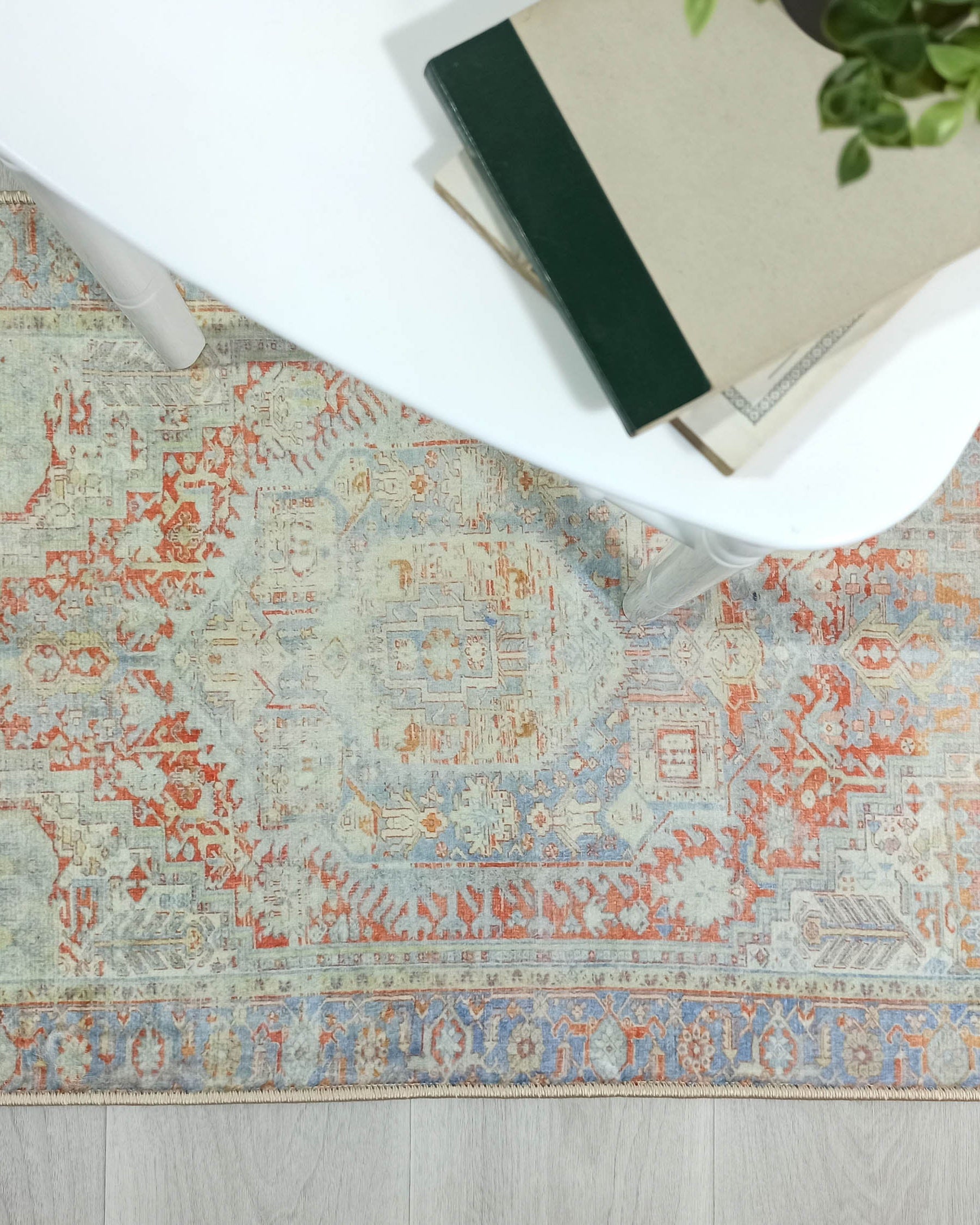 Kyler Faded Blue Orange Persian Small 2x3 Rug