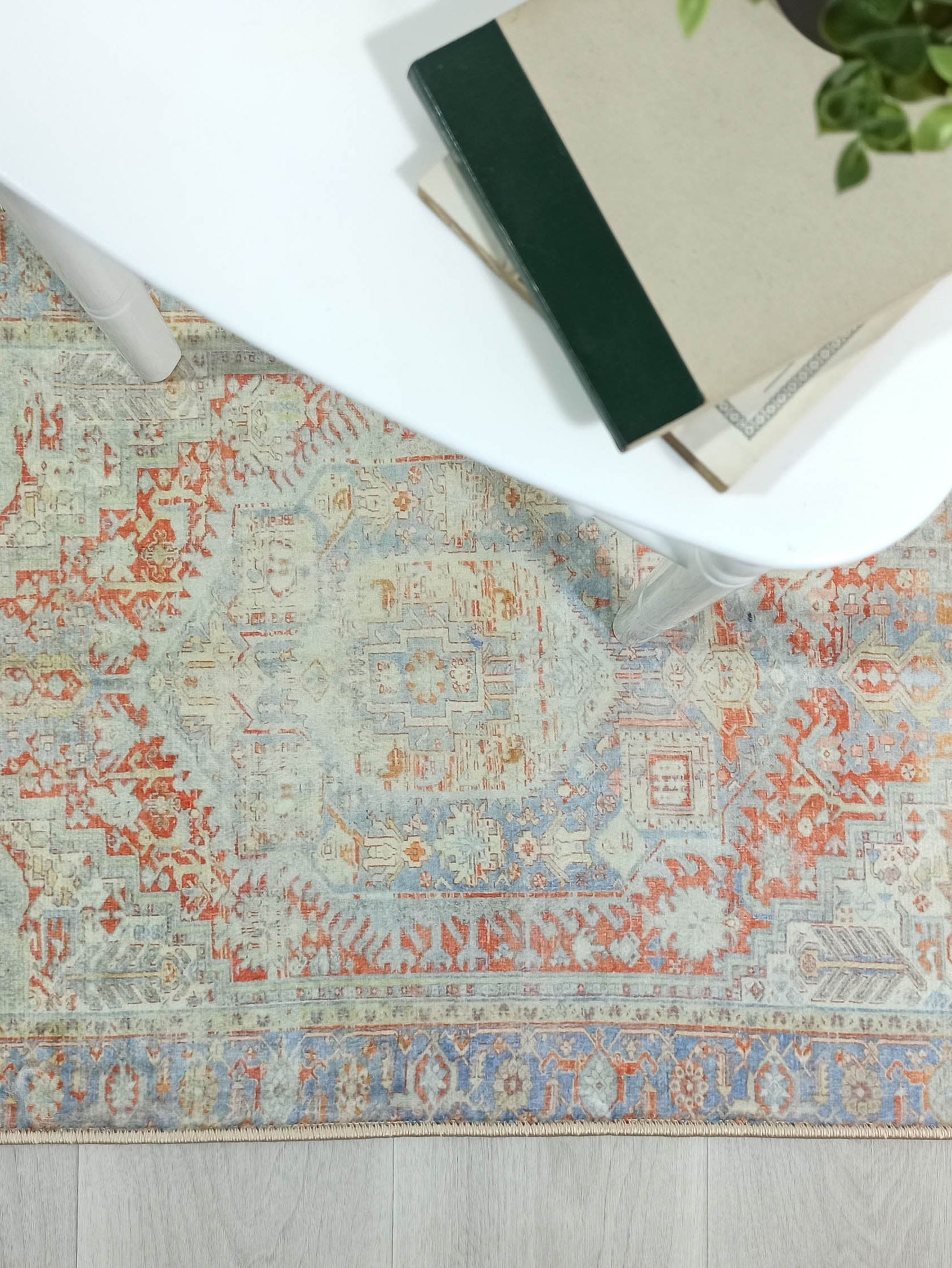 Kyler Faded Blue Orange Persian Small 2x3 Rug