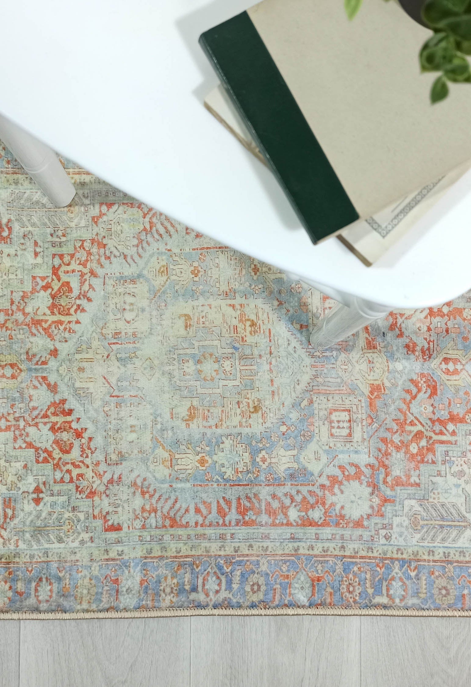 Kyler Faded Blue Orange Persian Small 2x3 Rug