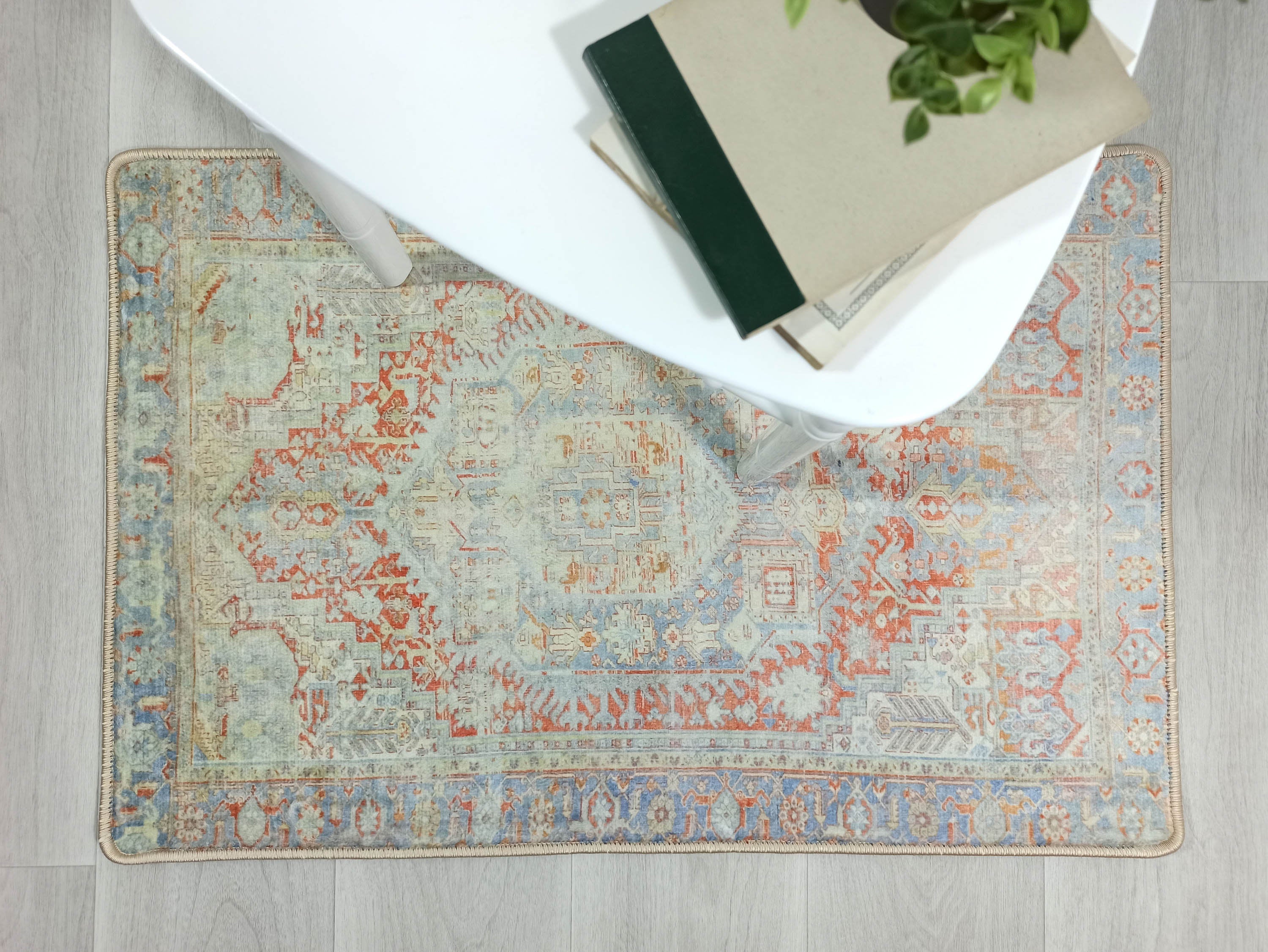 Kyler Faded Blue Orange Persian Small 2x3 Rug