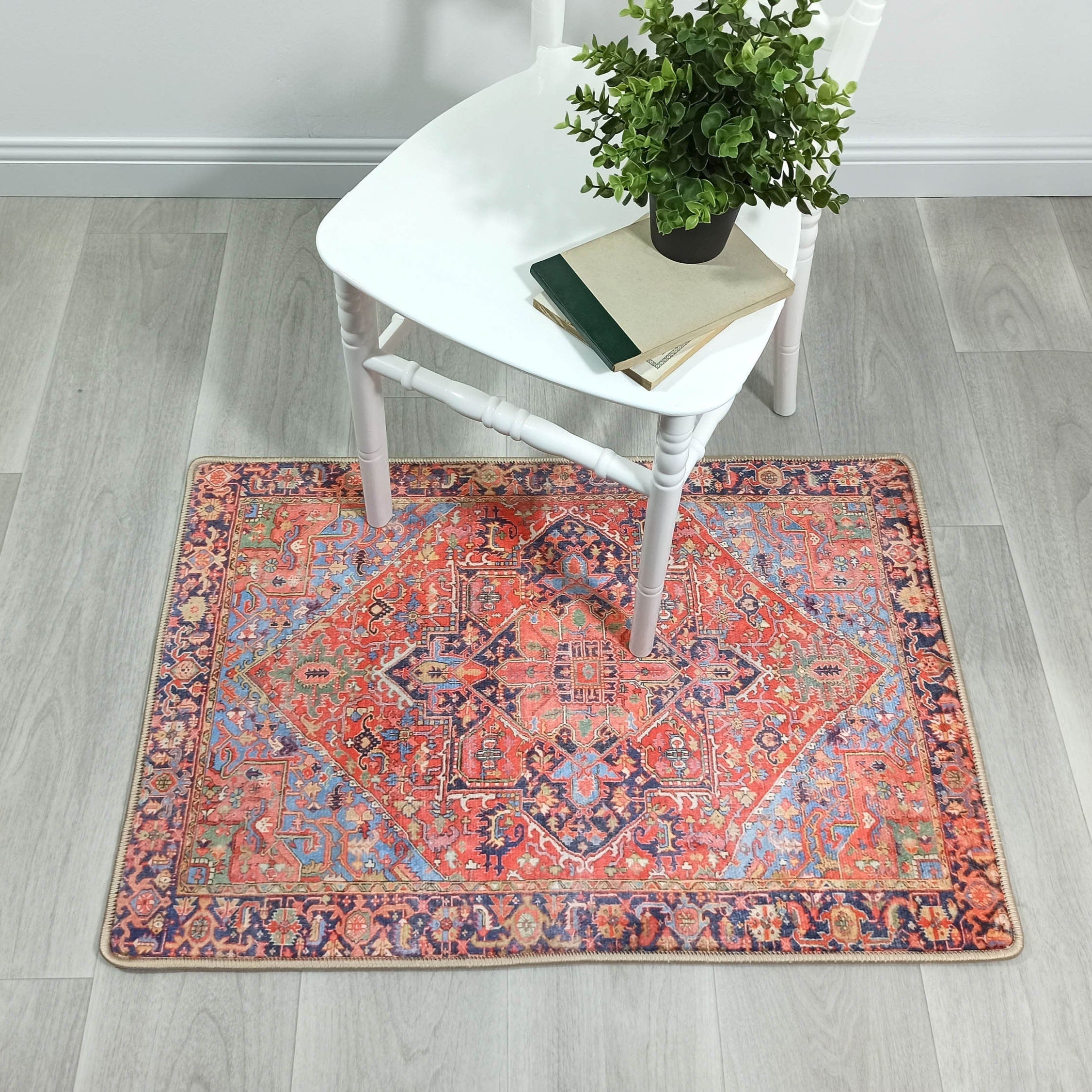 Eliana Red Navy Blue Turkish 2x3 Rug