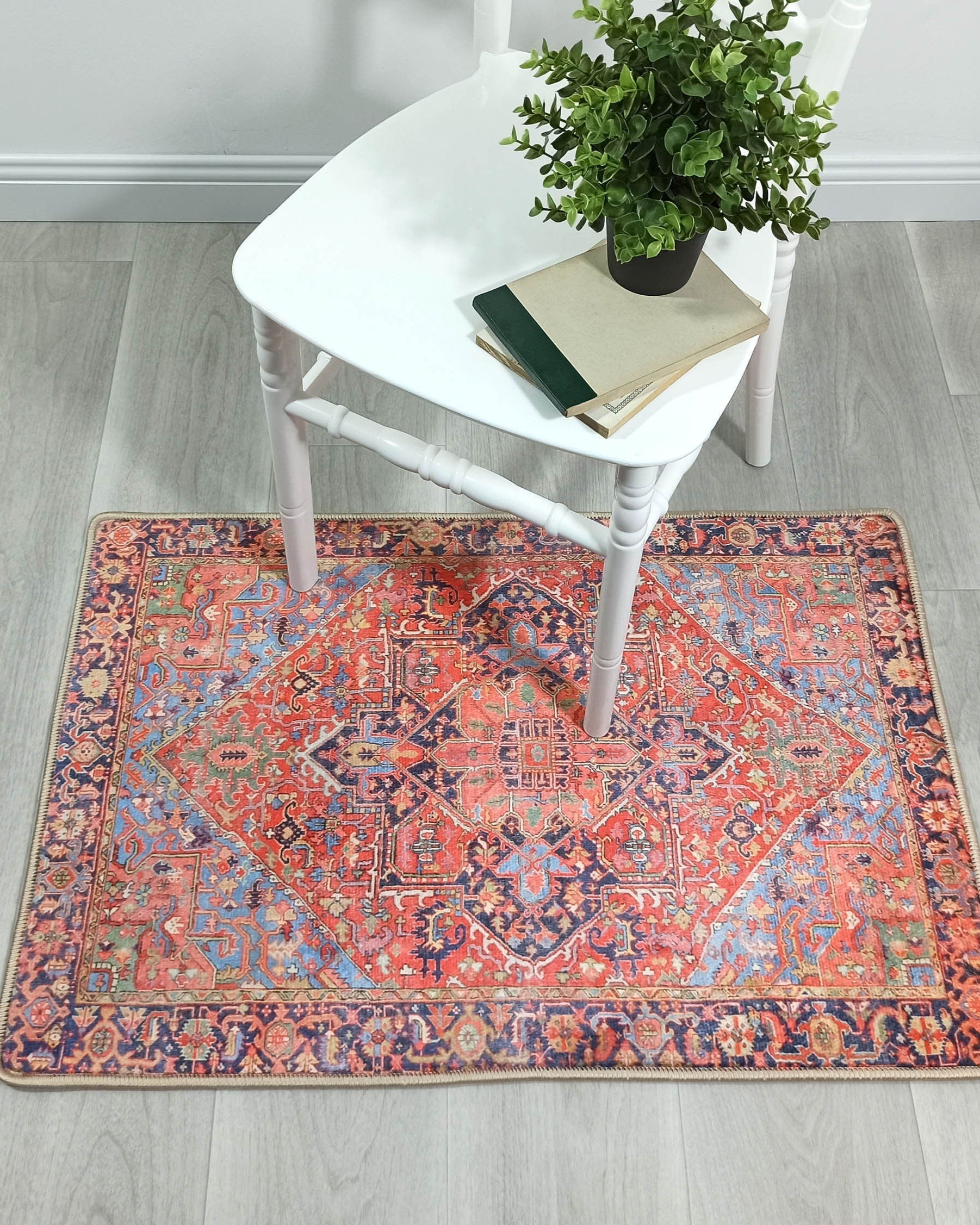 Eliana Red Navy Blue Turkish 2x3 Rug