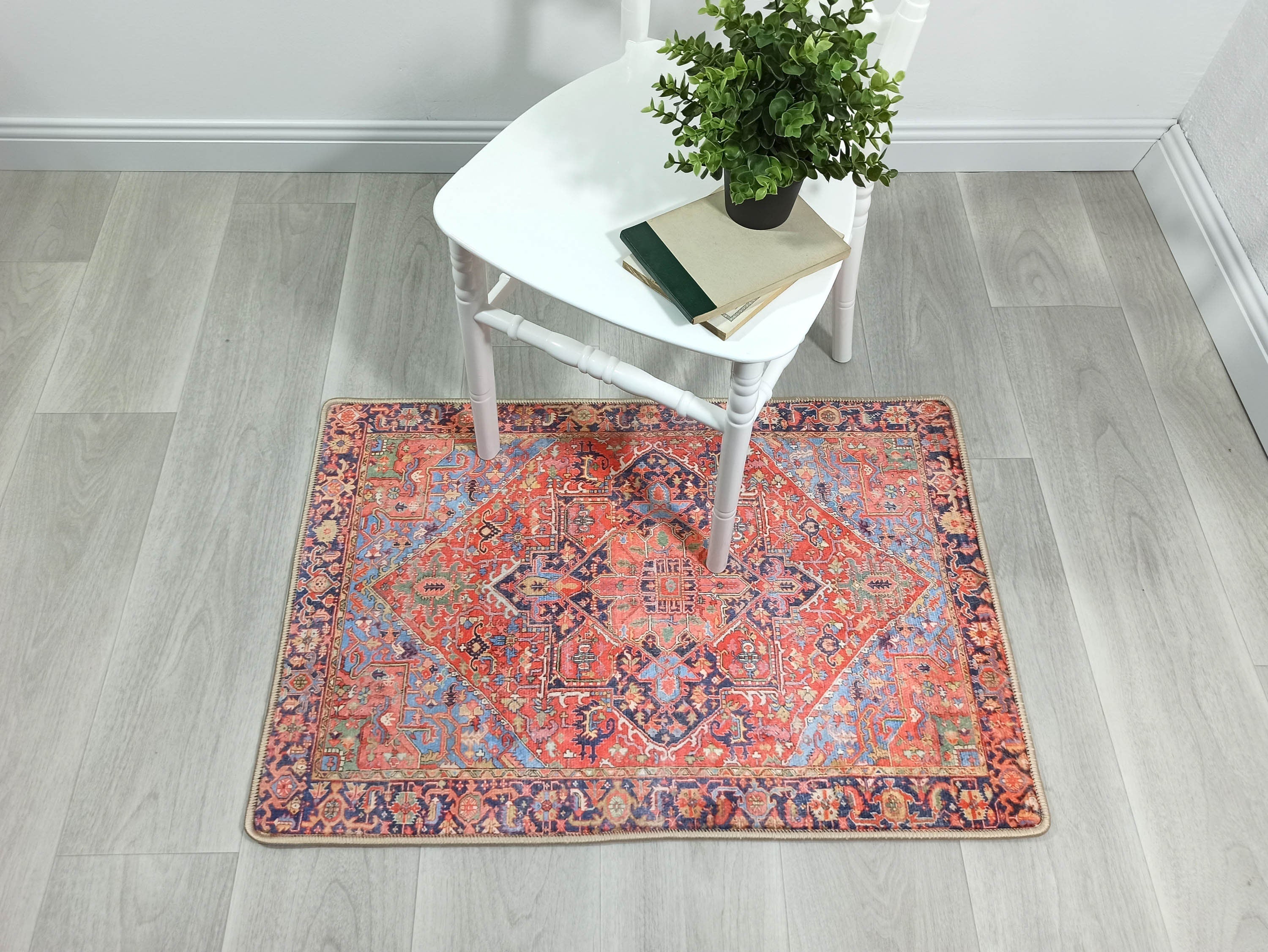 Eliana Red Navy Blue Turkish 2x3 Rug