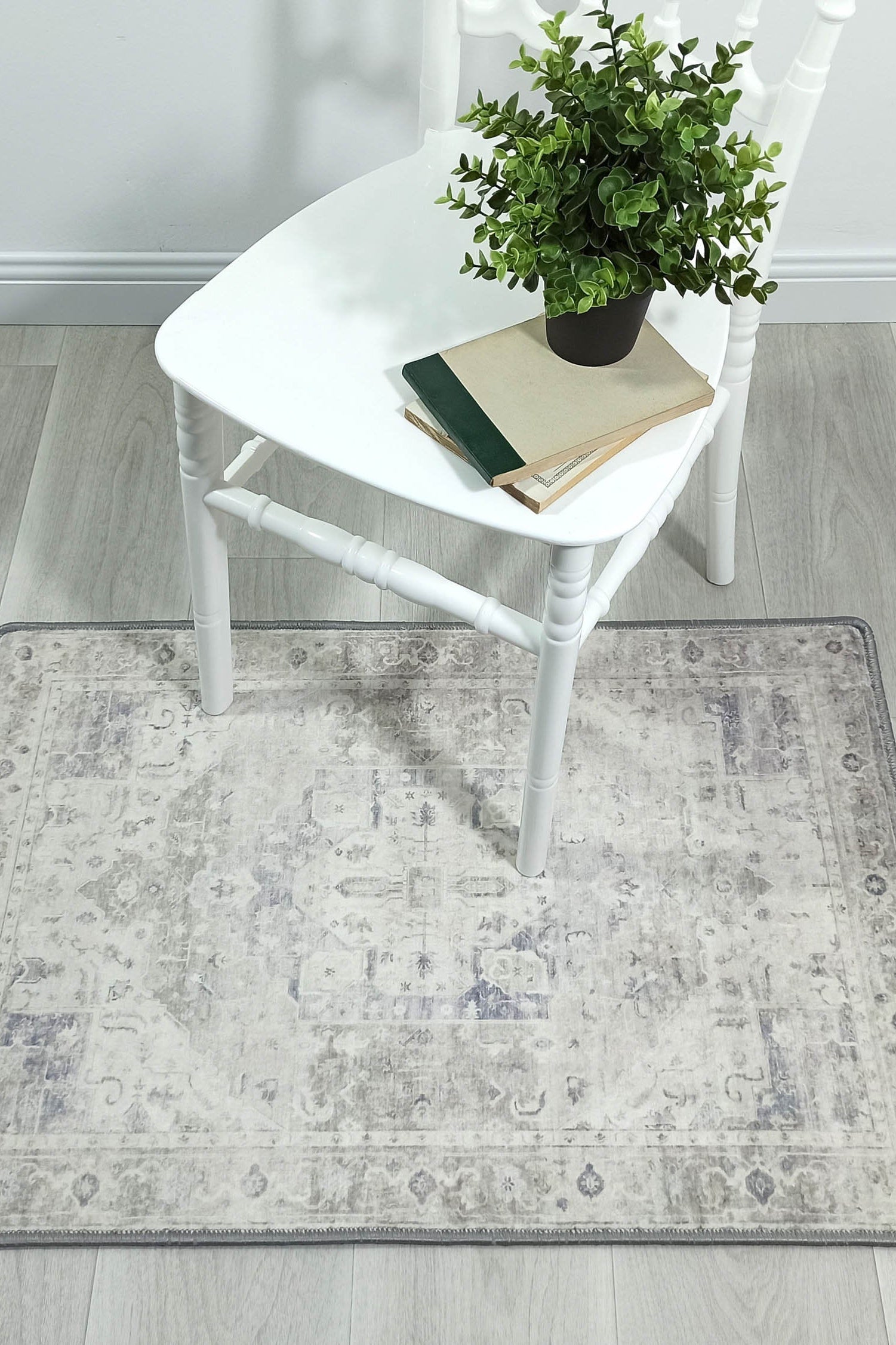 Landy Neutral Gray Heriz Persian 2x3 Rug