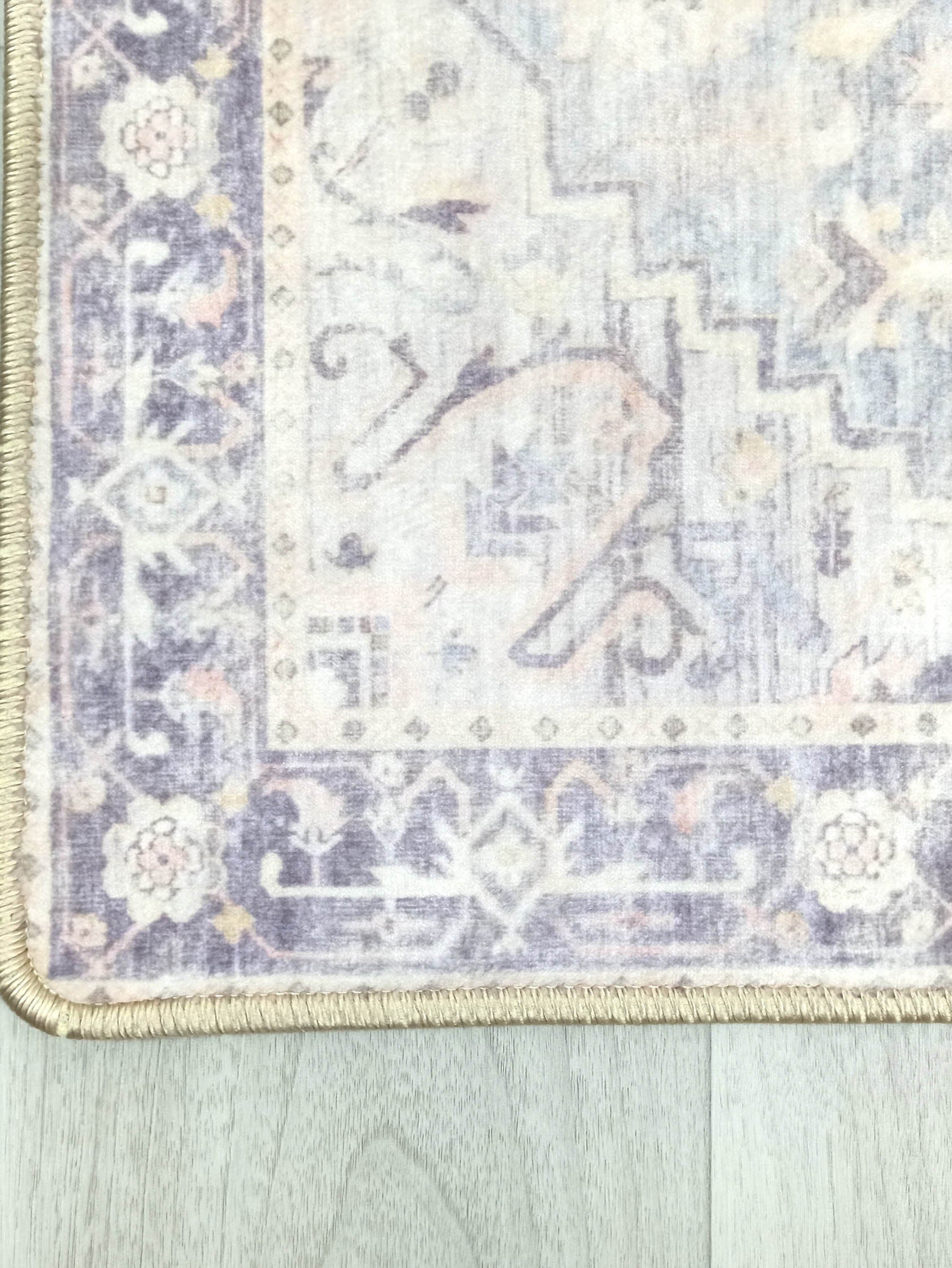 Mayven Neutral Beige Lavender Heriz Persian 2x3 Rug