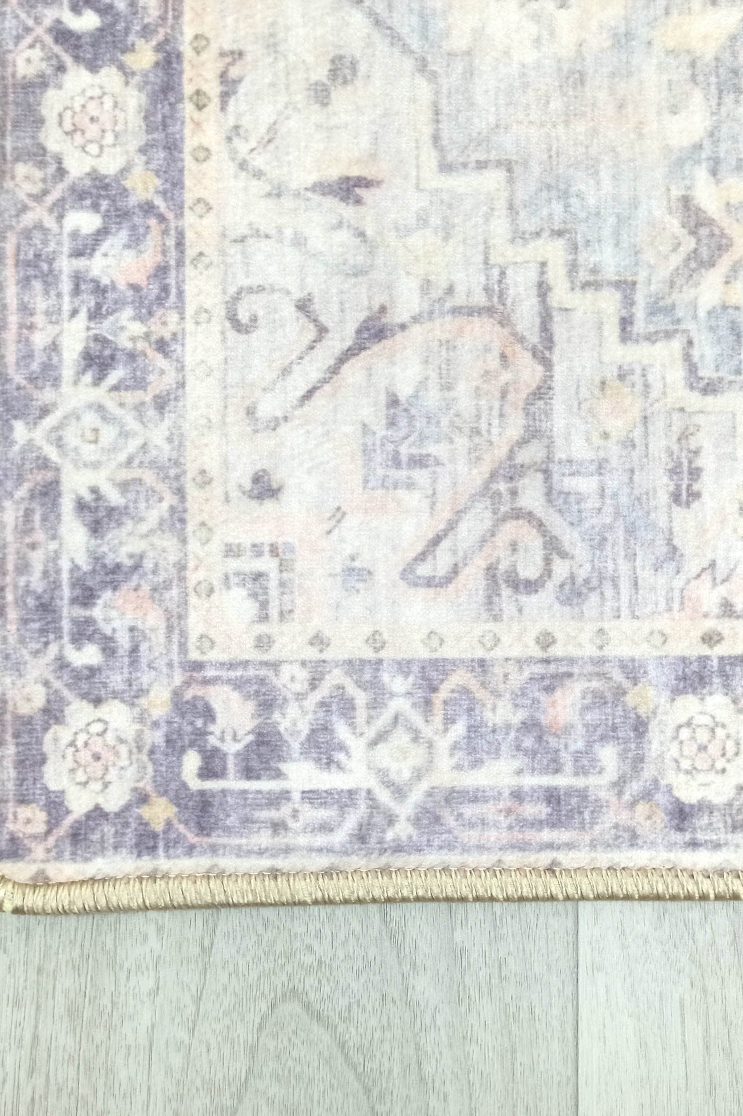 Mayven Neutral Beige Lavender Heriz Persian 2x3 Rug