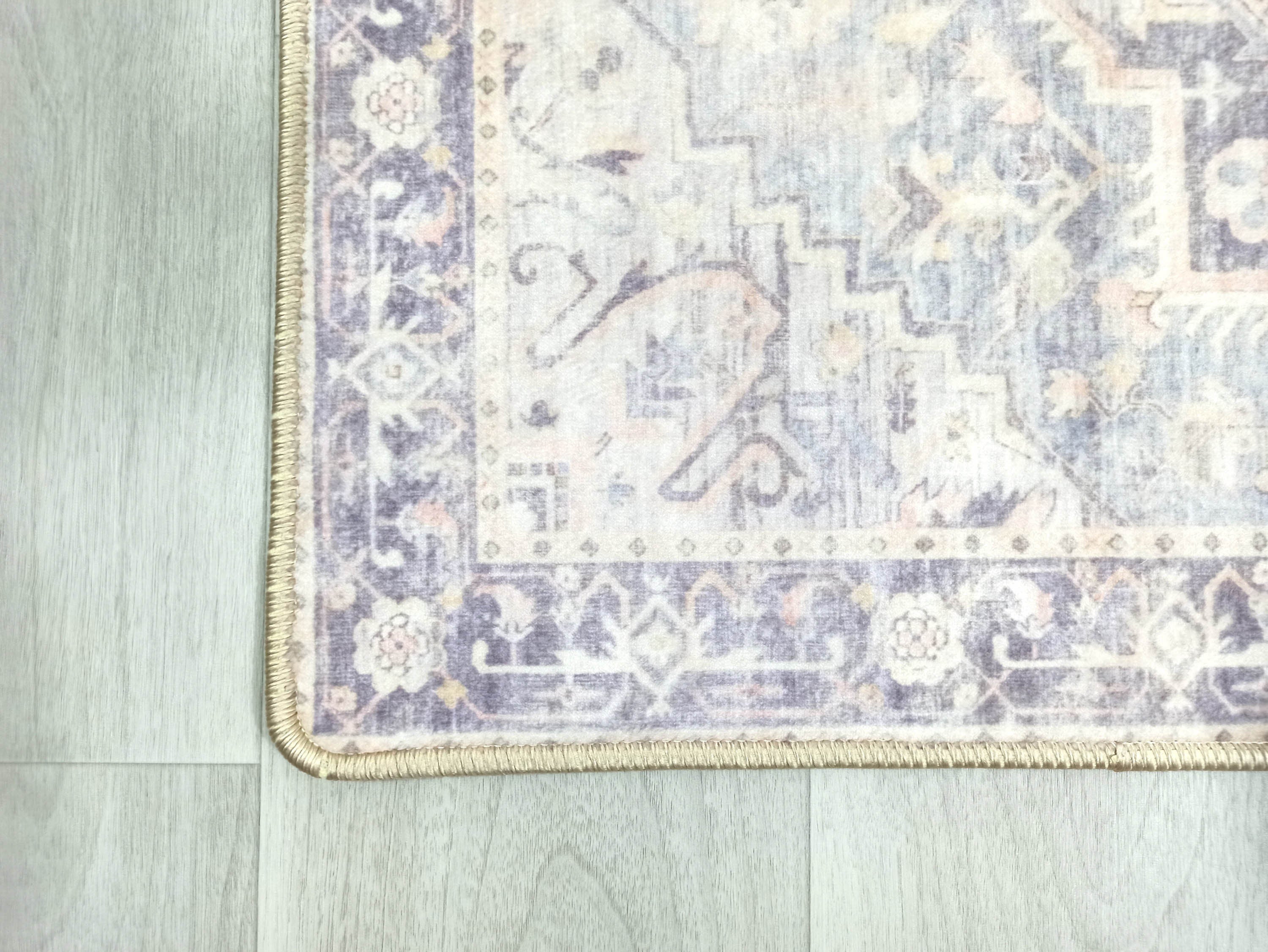 Mayven Neutral Beige Lavender Heriz Persian 2x3 Rug