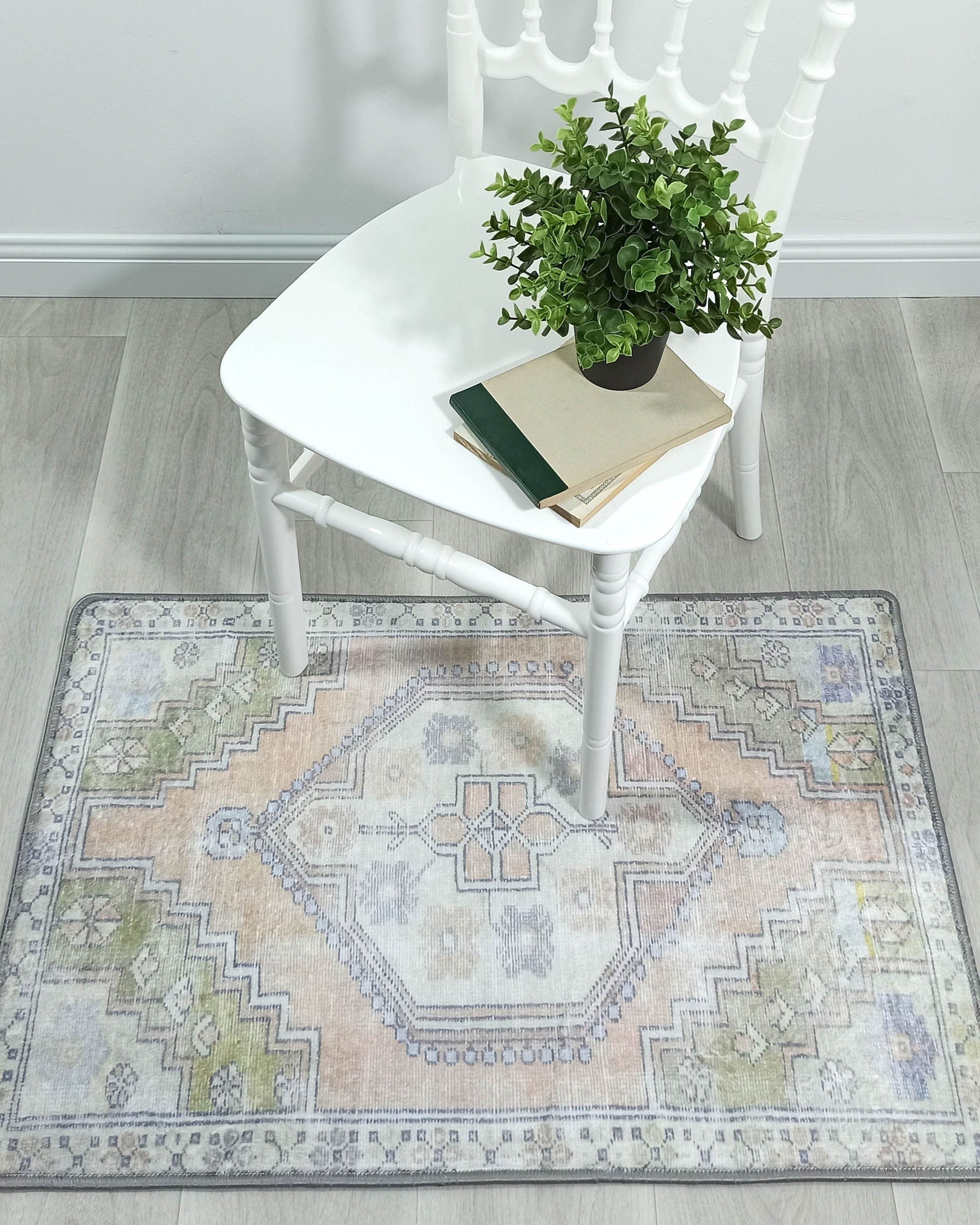 Erin Beige Green Vintage Turkish 2x3 Rug