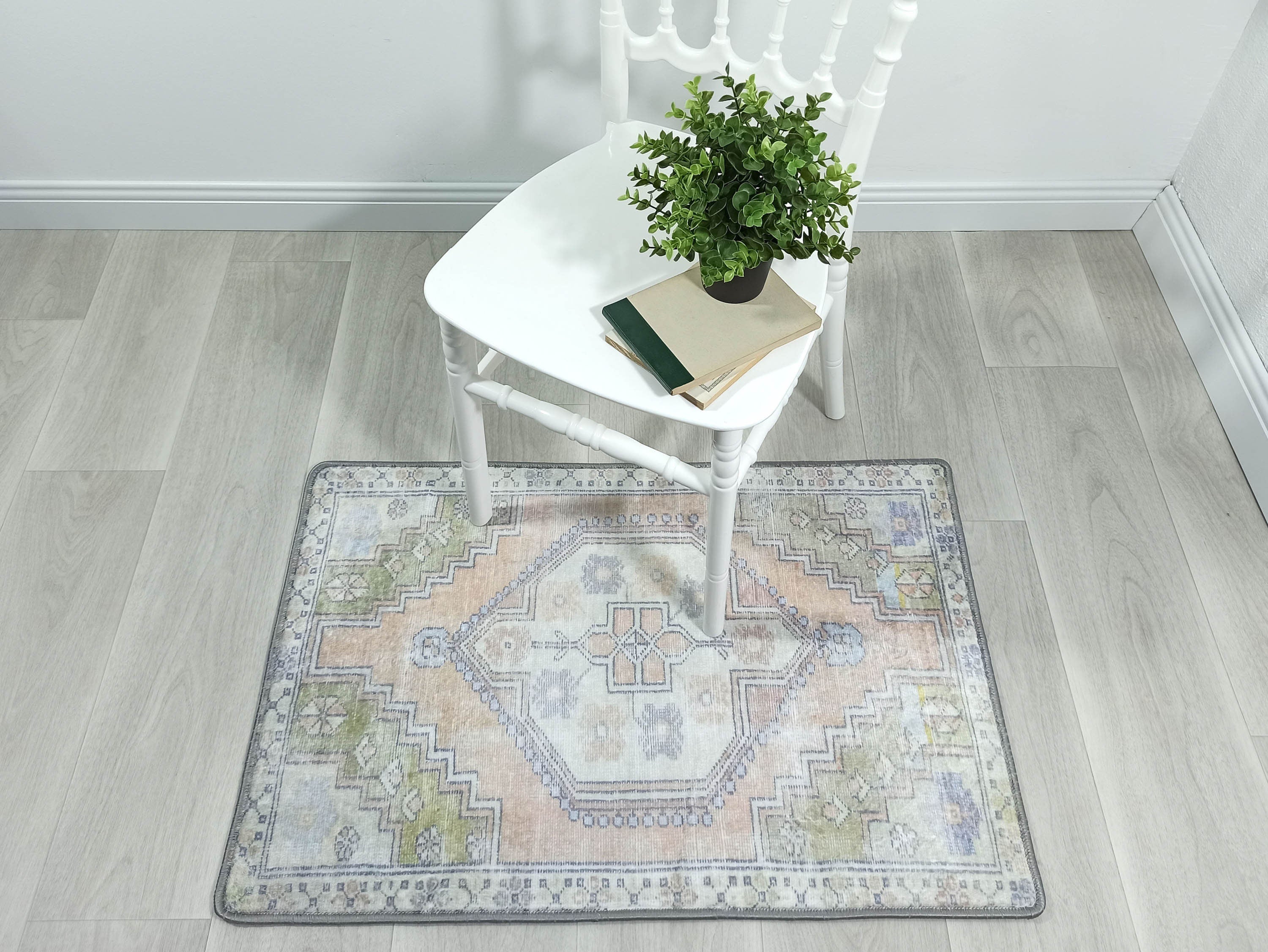 Erin Beige Green Vintage Turkish 2x3 Rug