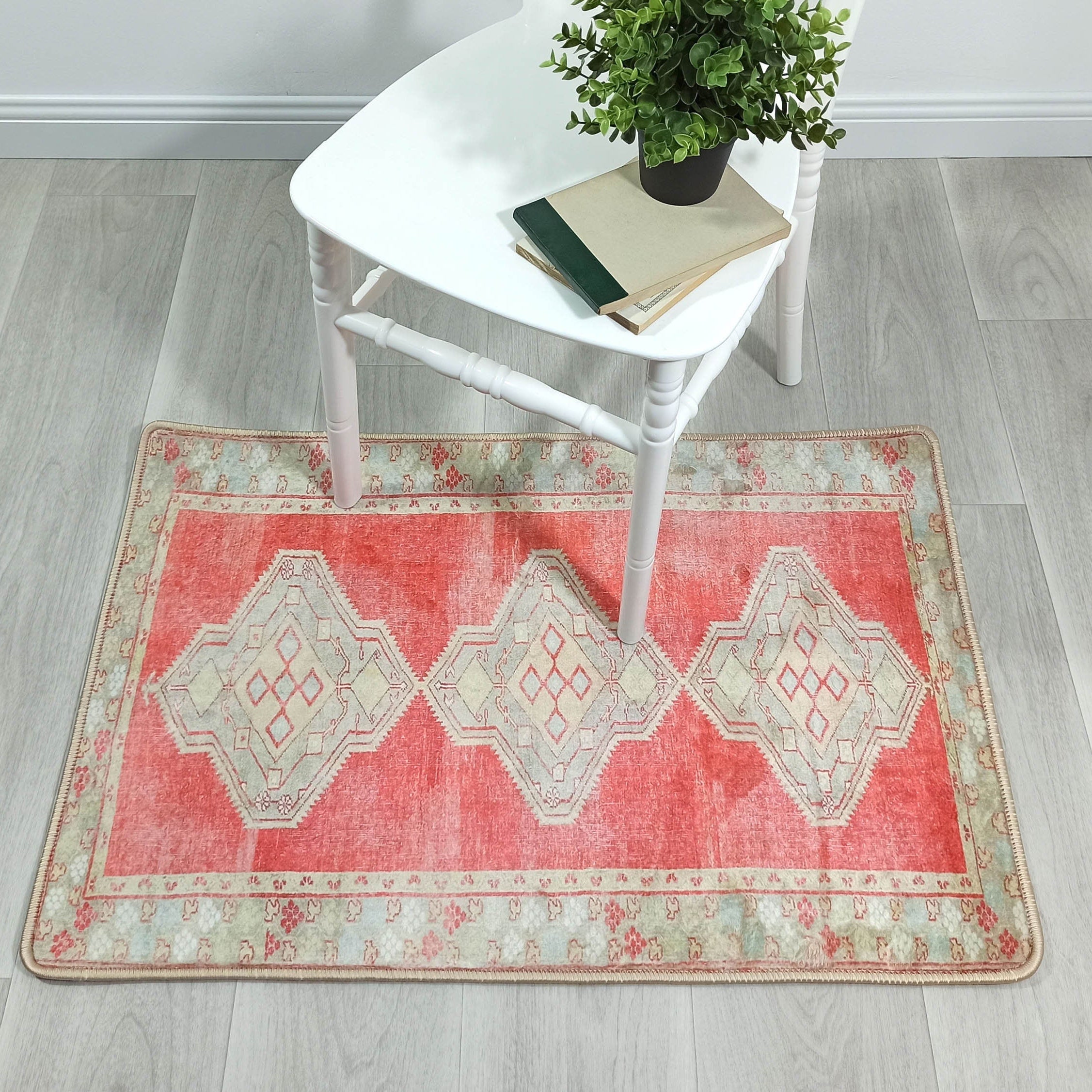 Coraline Distressed Coral Beige Turkish 2x3 Rug