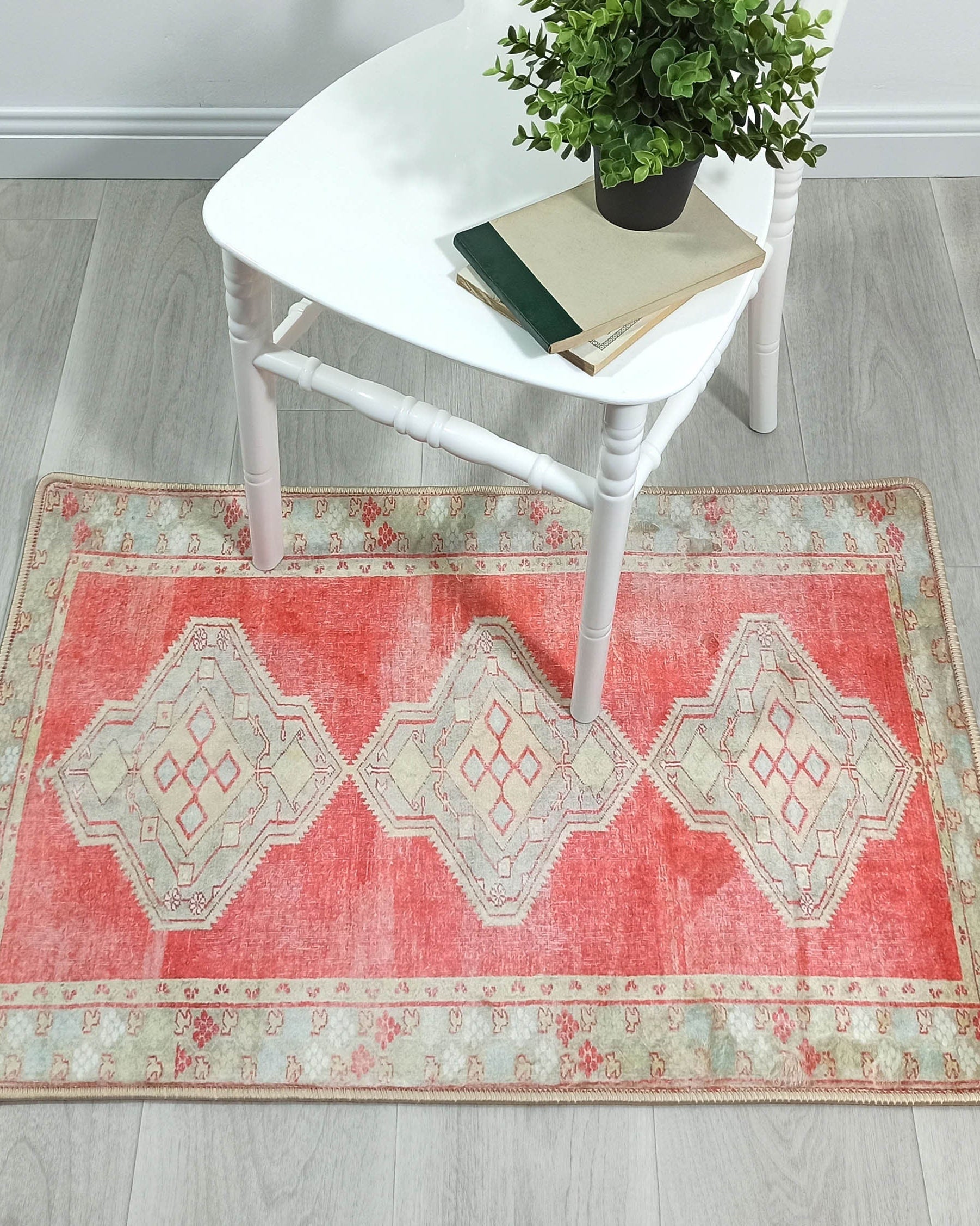 Coraline Distressed Coral Beige Turkish 2x3 Rug