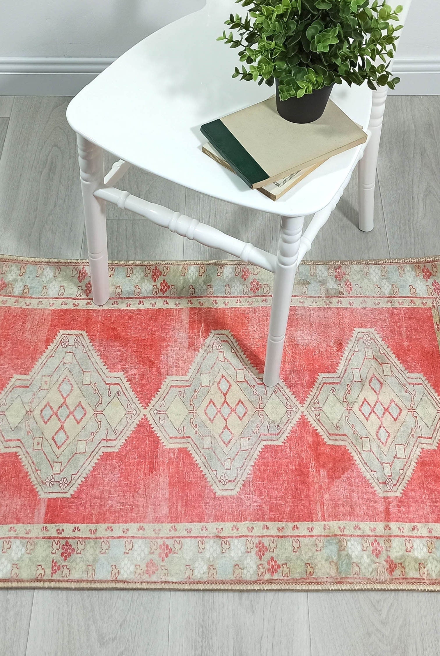 Coraline Distressed Coral Beige Turkish 2x3 Rug