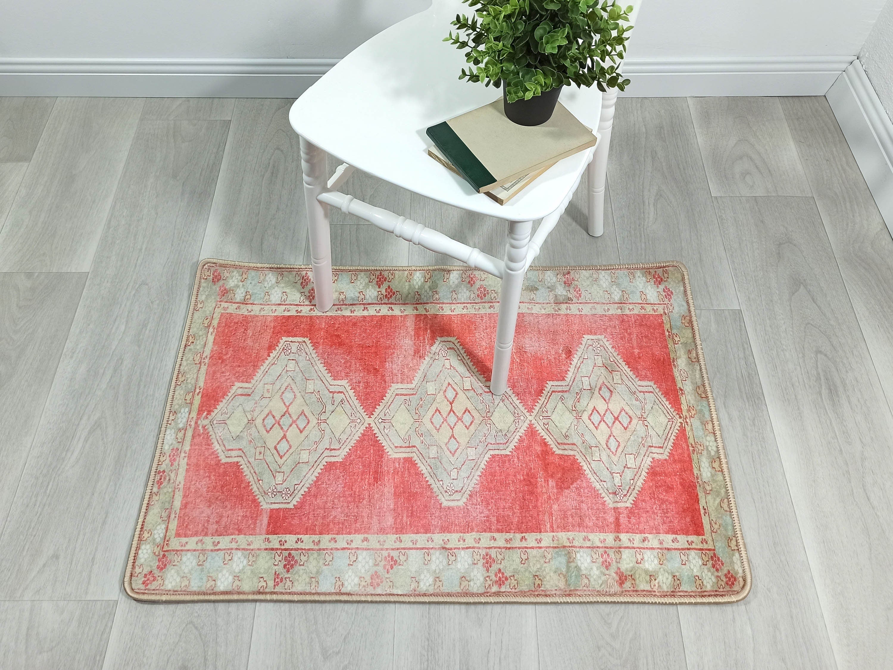 Coraline Distressed Coral Beige Turkish 2x3 Rug