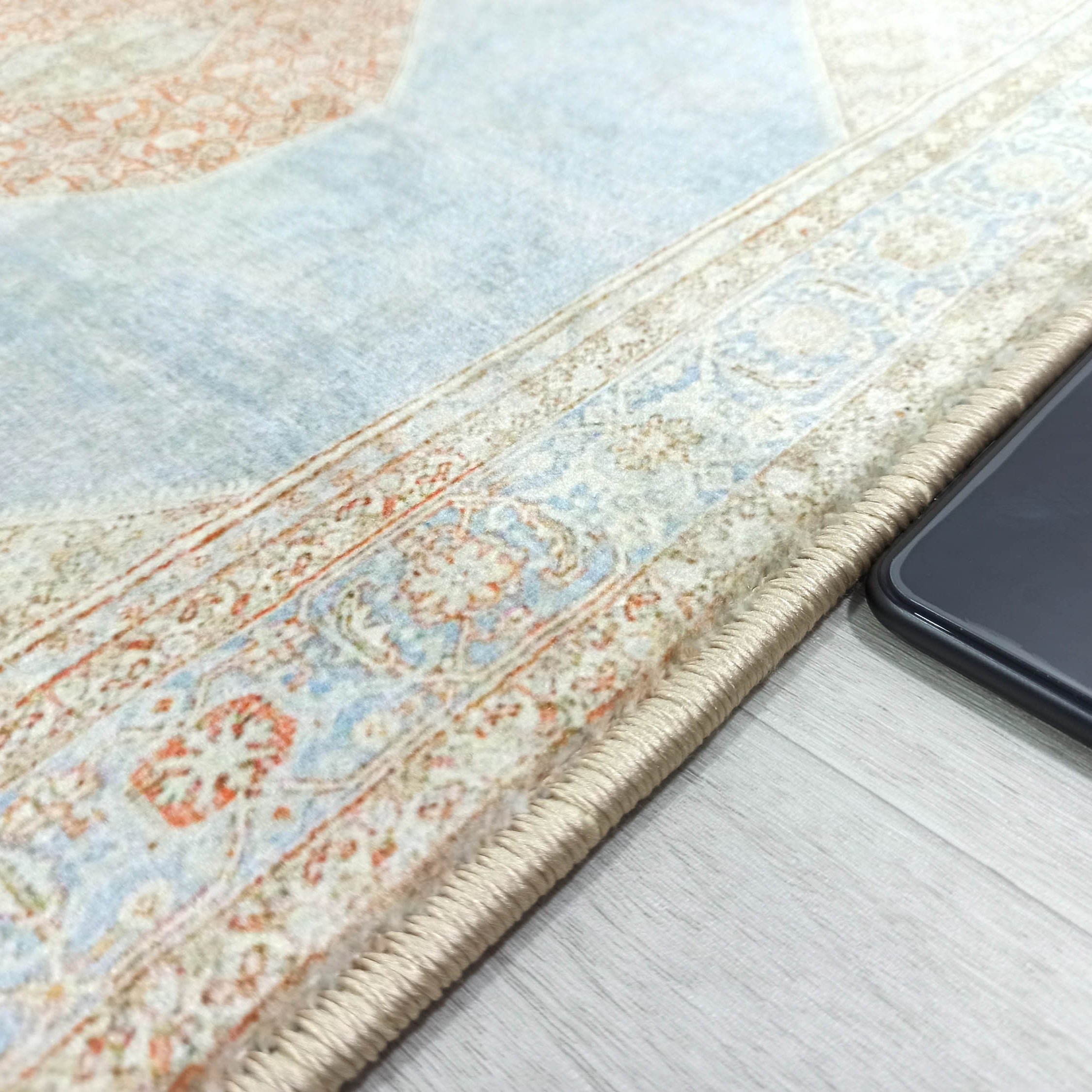 Amelia Natural Rust Blue Beige Vintage Persian 2x3 Rug