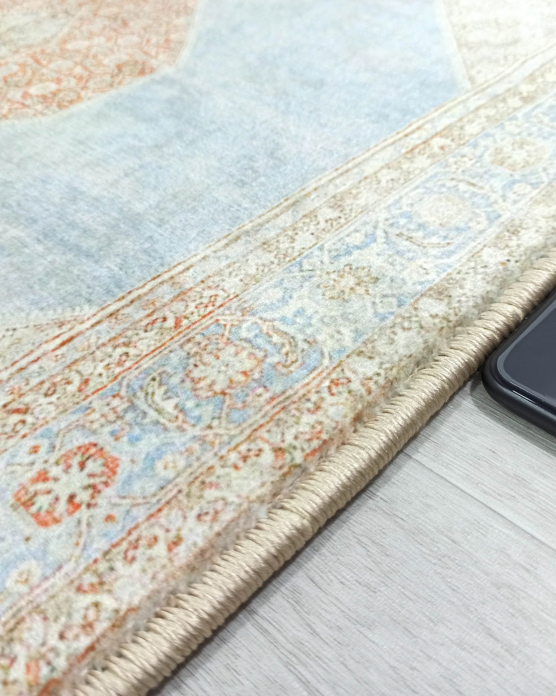 Amelia Natural Rust Blue Beige Vintage Persian 2x3 Rug