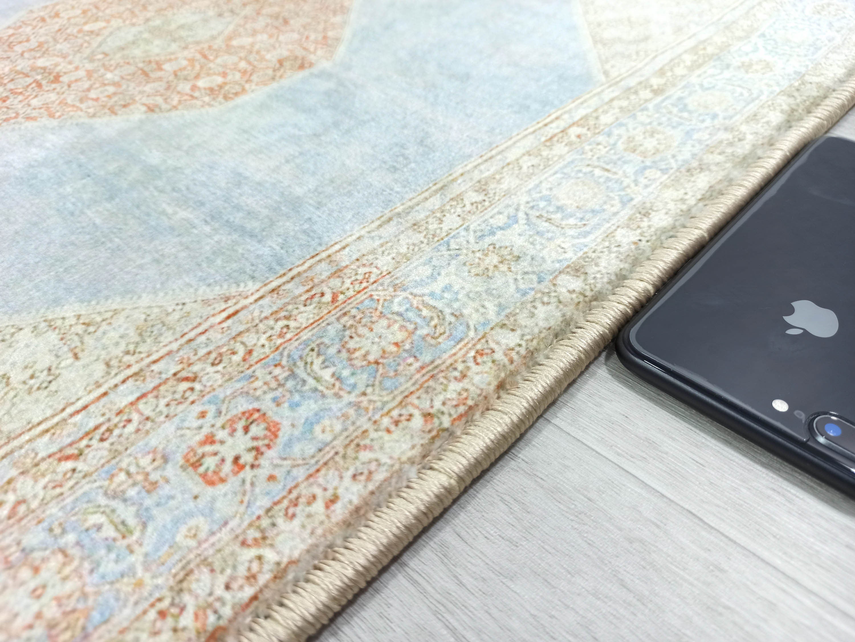 Amelia Natural Rust Blue Beige Vintage Persian 2x3 Rug