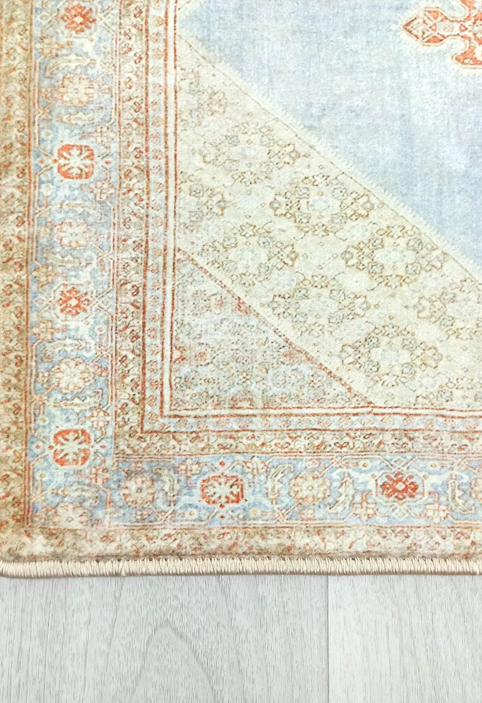 Amelia Natural Rust Blue Beige Vintage Persian 2x3 Rug