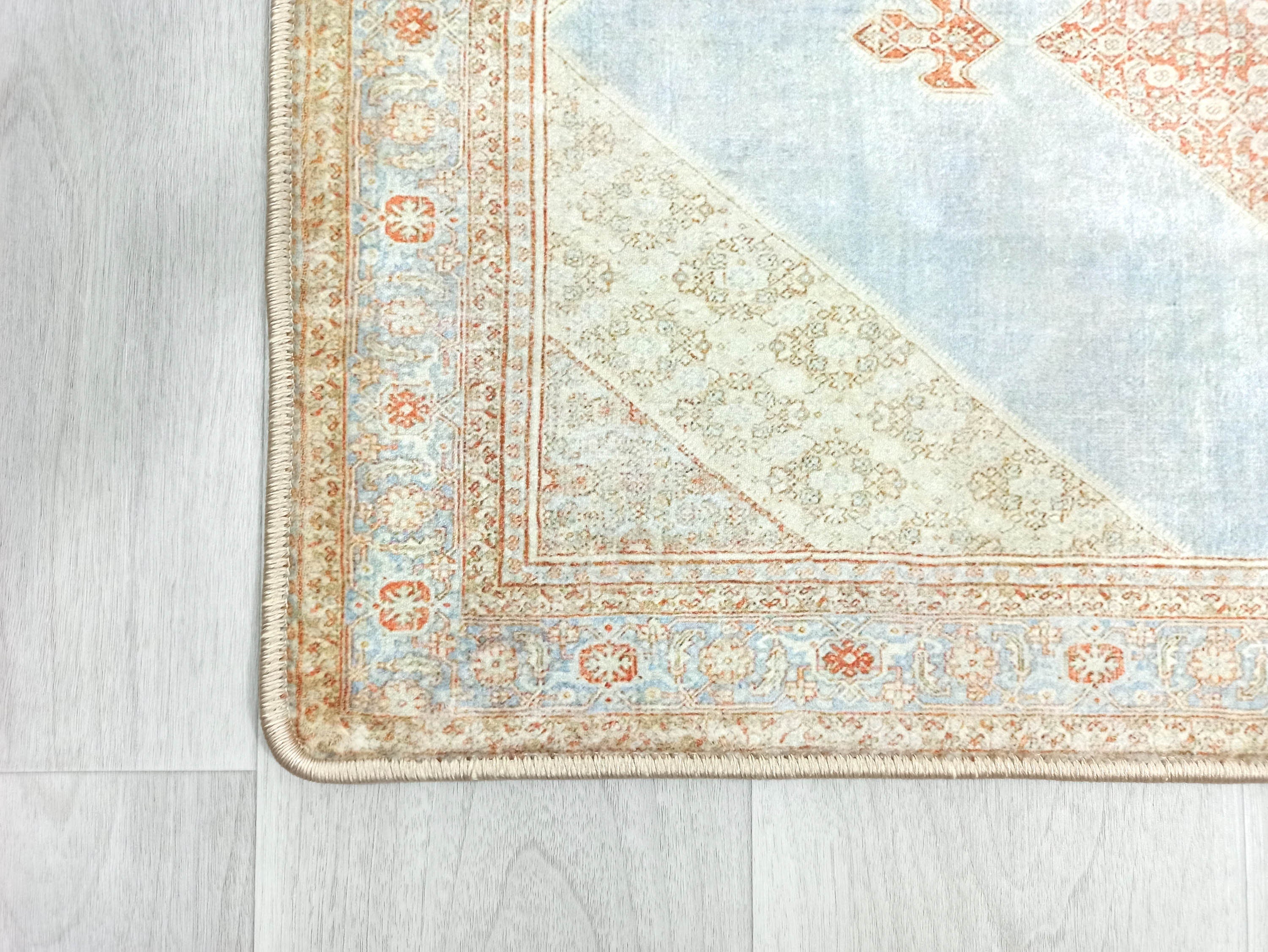 Amelia Natural Rust Blue Beige Vintage Persian 2x3 Rug