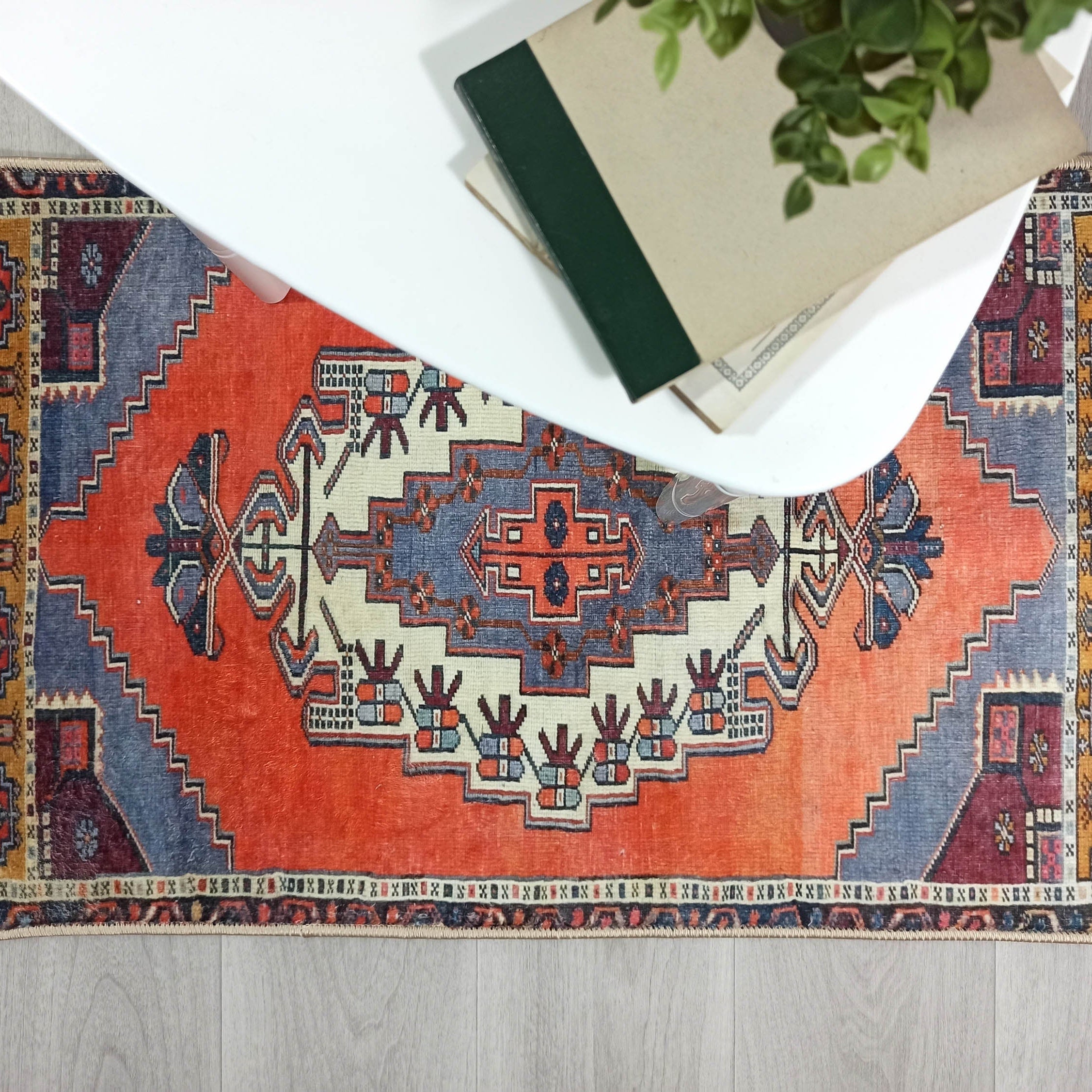 Kaci Brunt Orange Coral Turkish 2x3 Rug