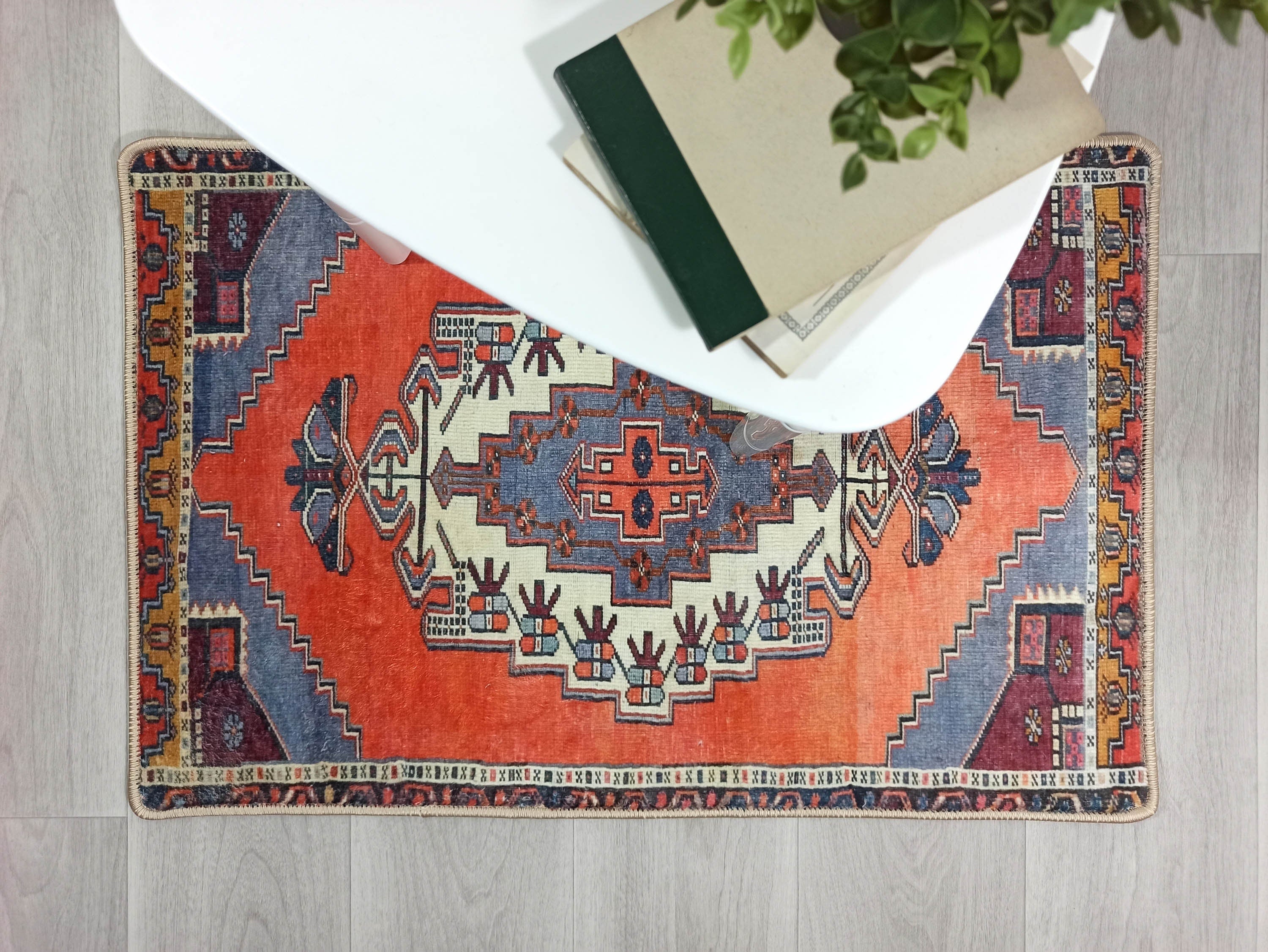 Kaci Brunt Orange Coral Turkish 2x3 Rug