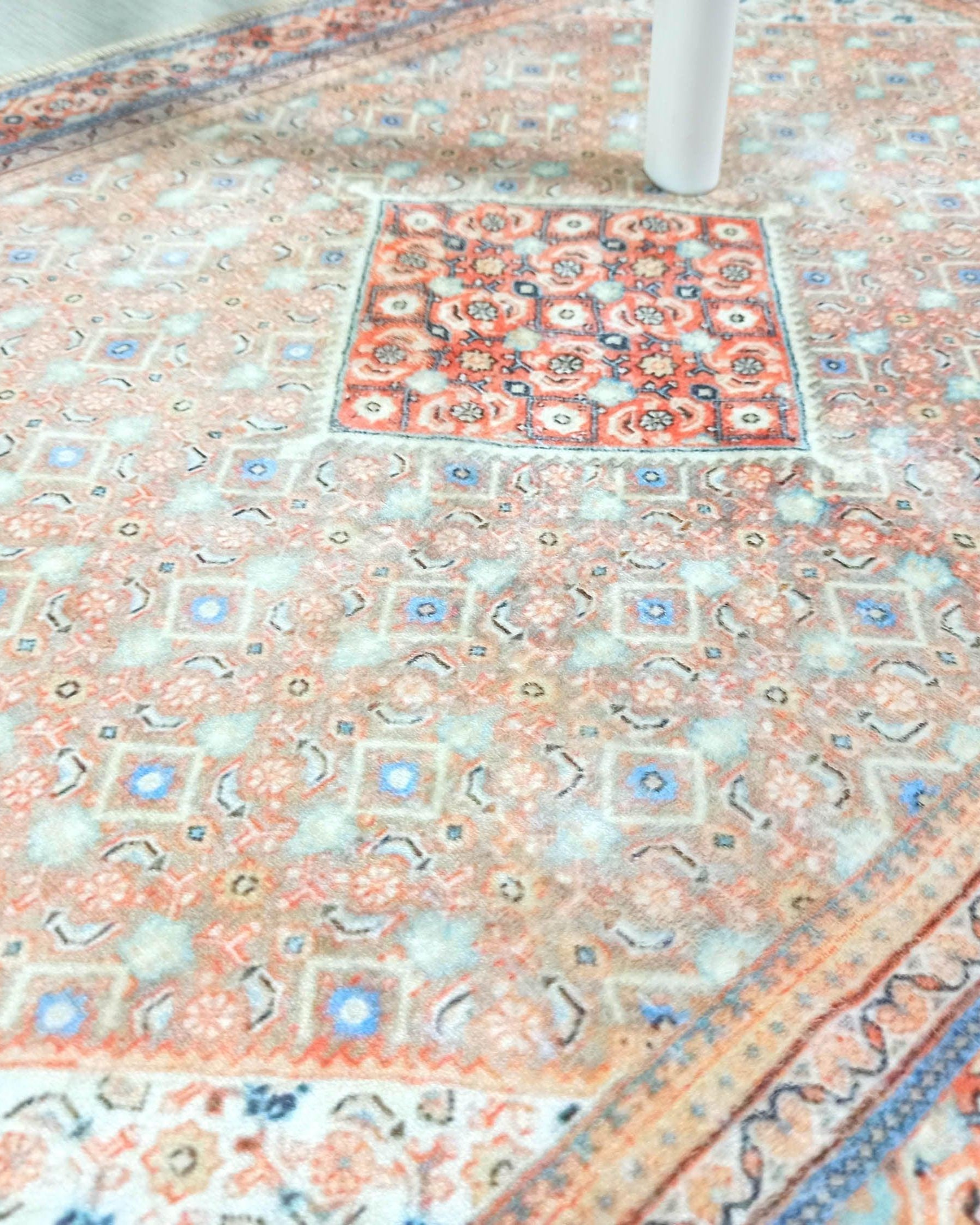 Kashan Faded Orange Blue Persian 2x3 Rug