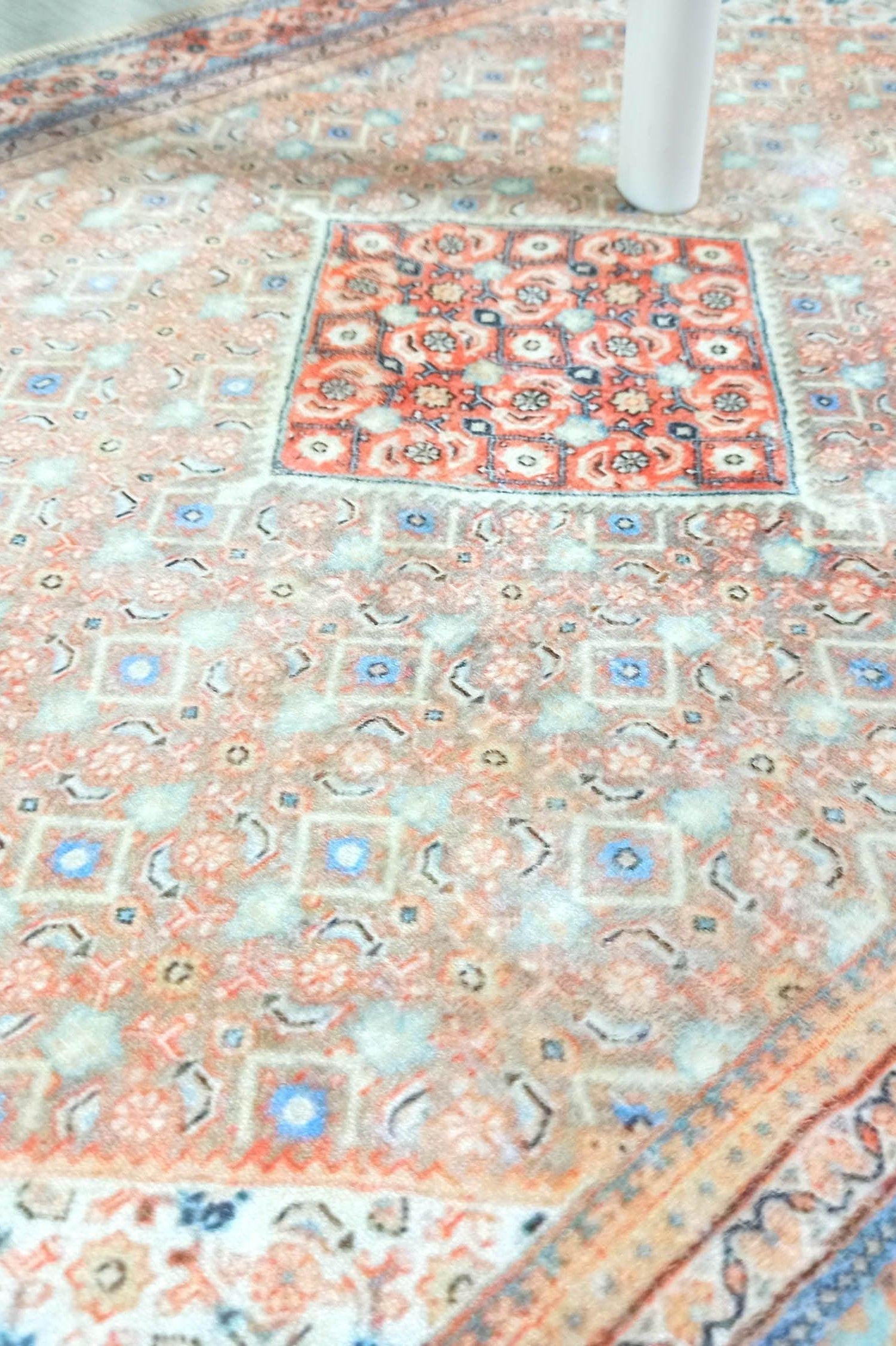 Kashan Faded Orange Blue Persian 2x3 Rug