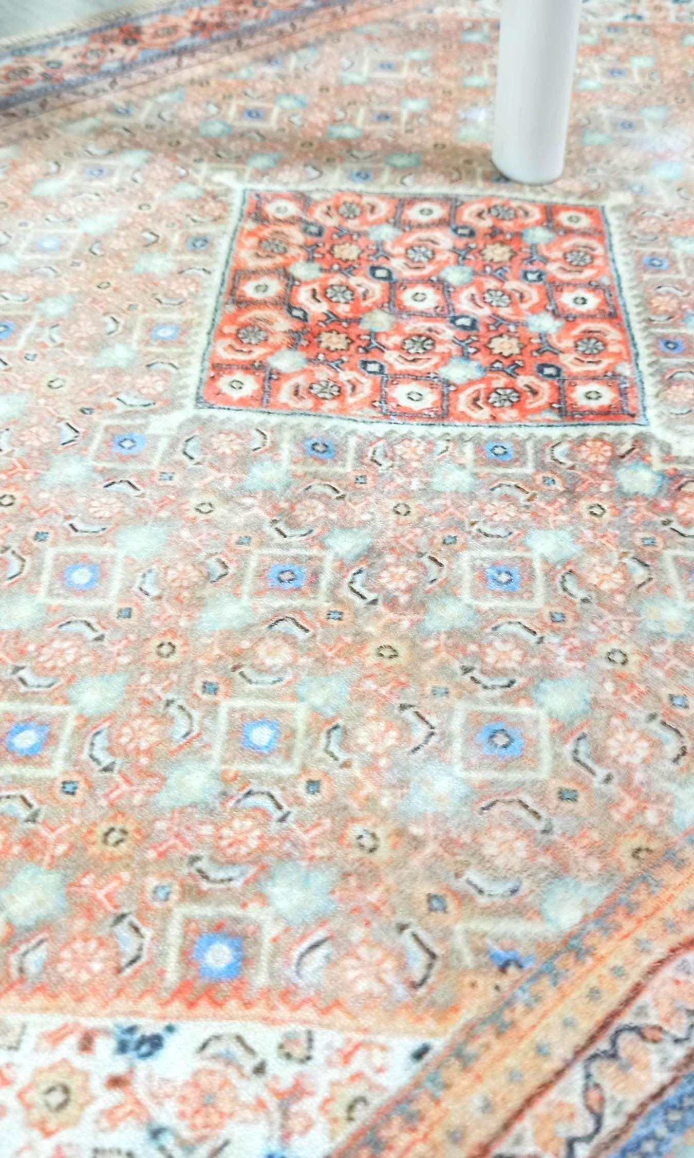 Kashan Faded Orange Blue Persian 2x3 Rug