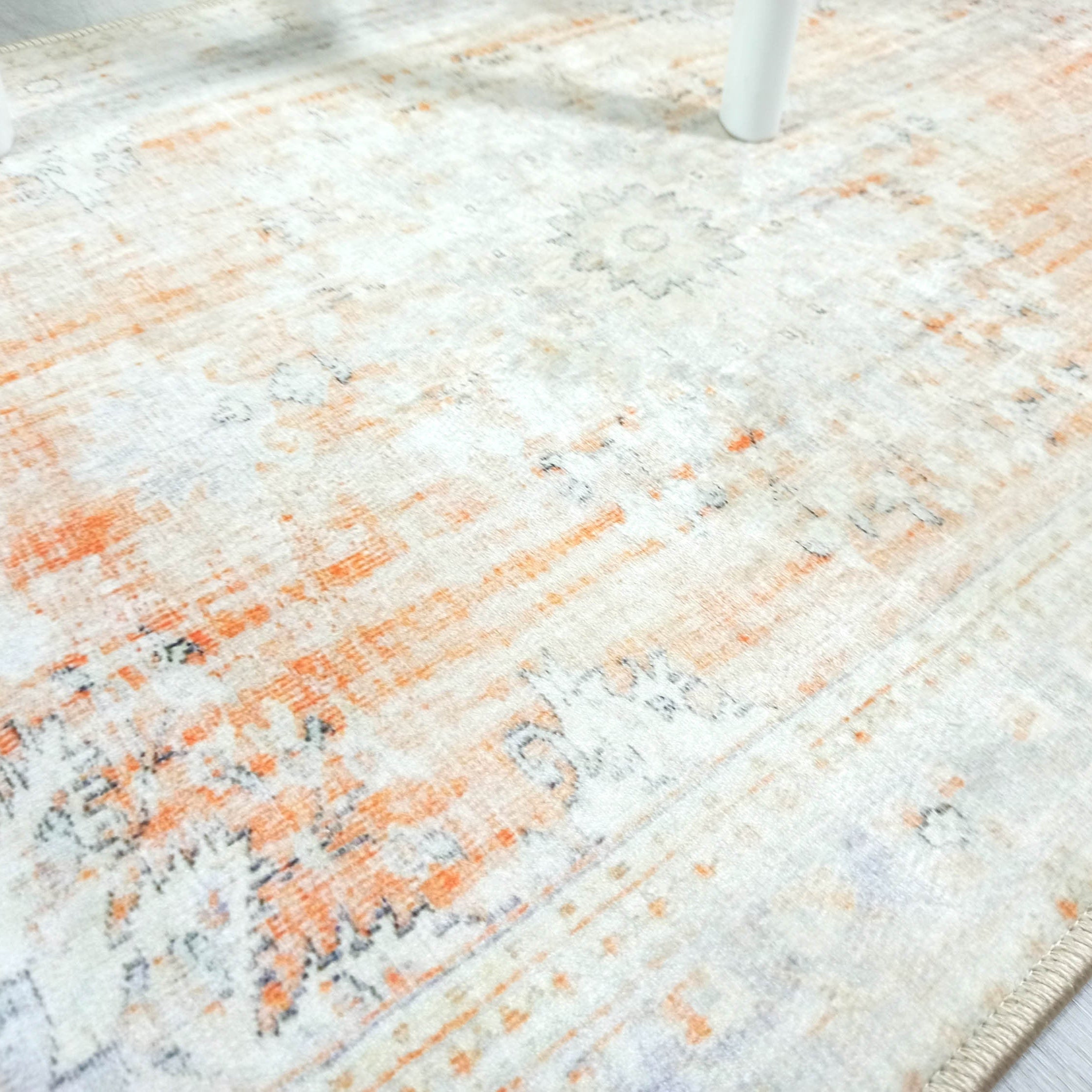 Makenna Orange Distressed Beige Turkish 2x3 Rug