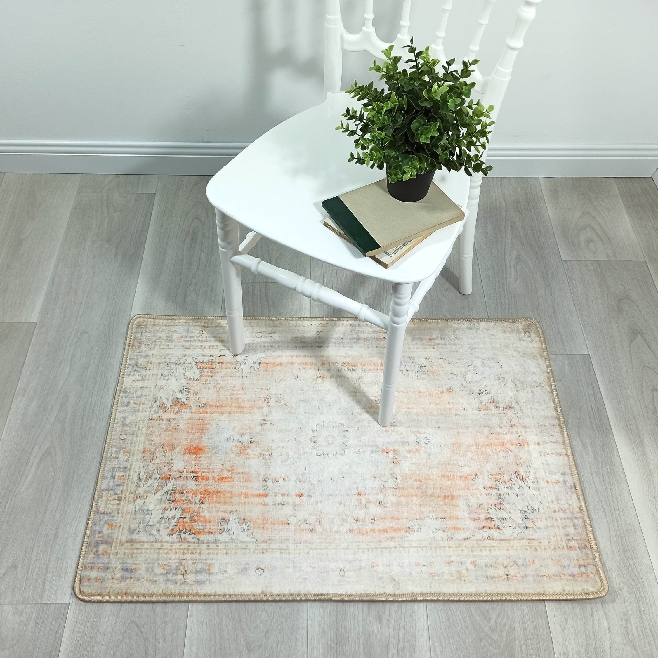 Makenna Orange Distressed Beige Turkish 2x3 Rug