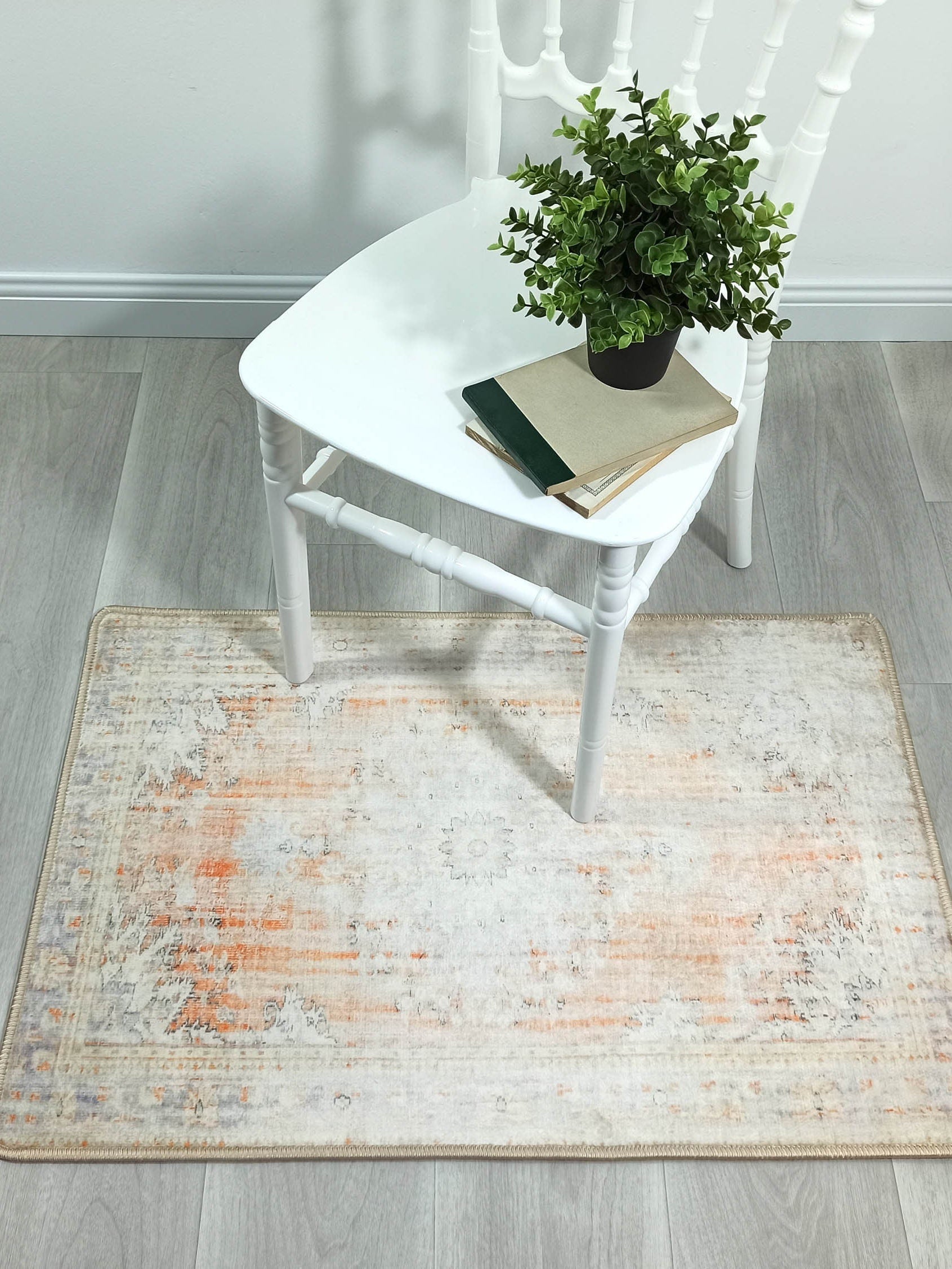 Makenna Orange Distressed Beige Turkish 2x3 Rug