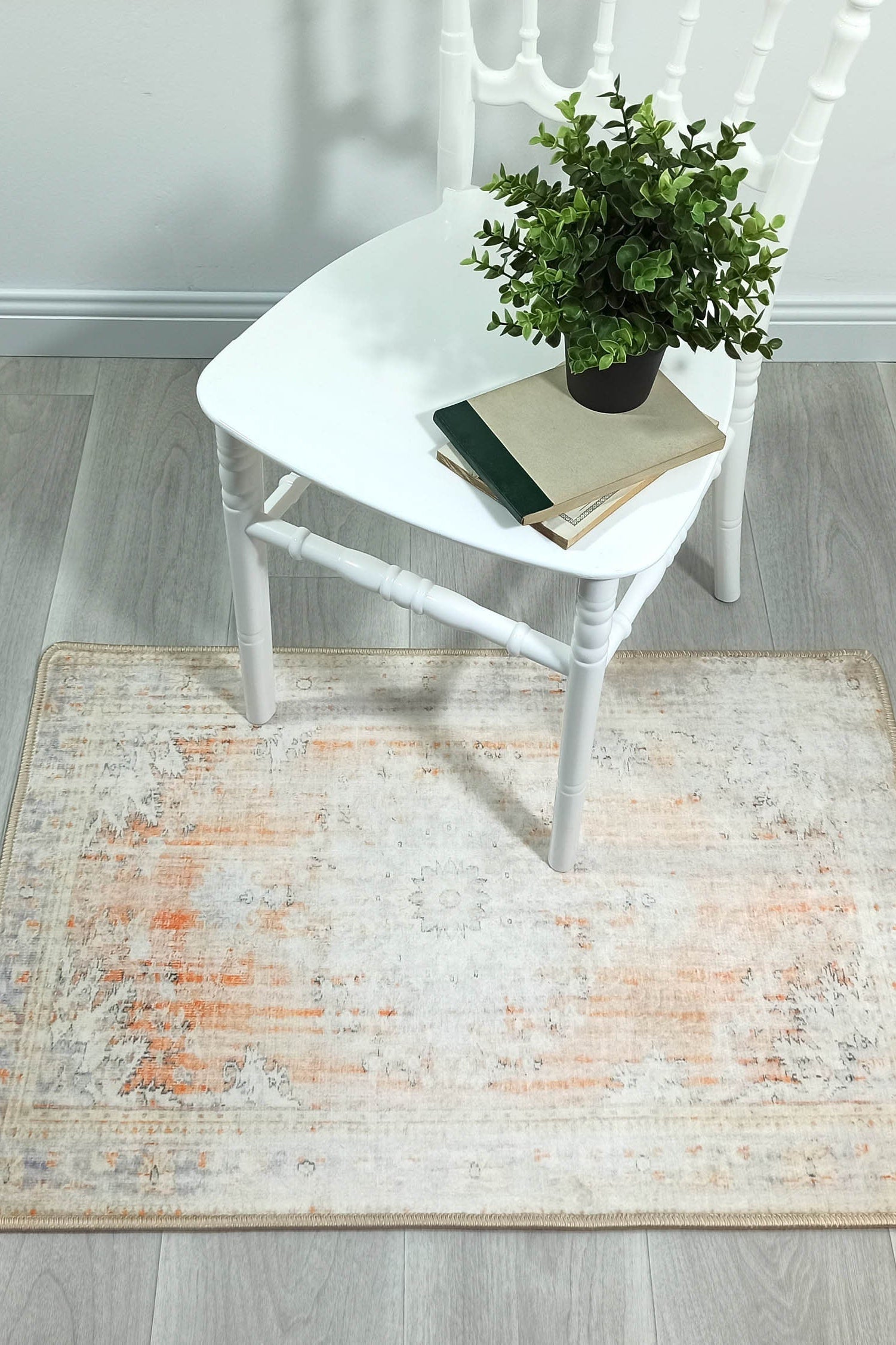 Makenna Orange Distressed Beige Turkish 2x3 Rug